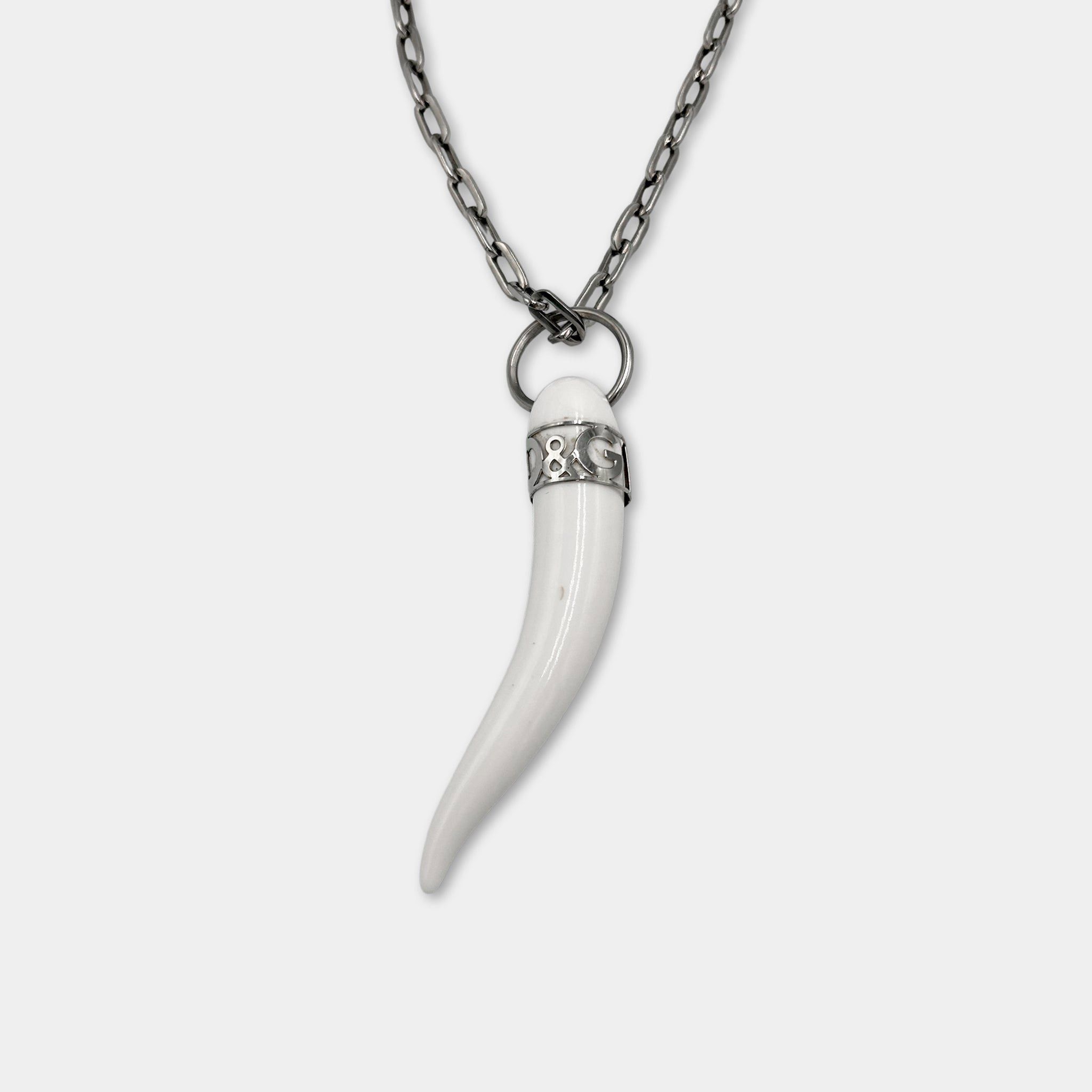 Dolce & Gabbana Dolce & Gabbana SS05 Italian Horn White Pendant Size ONE SIZE - 2 Thumbnail