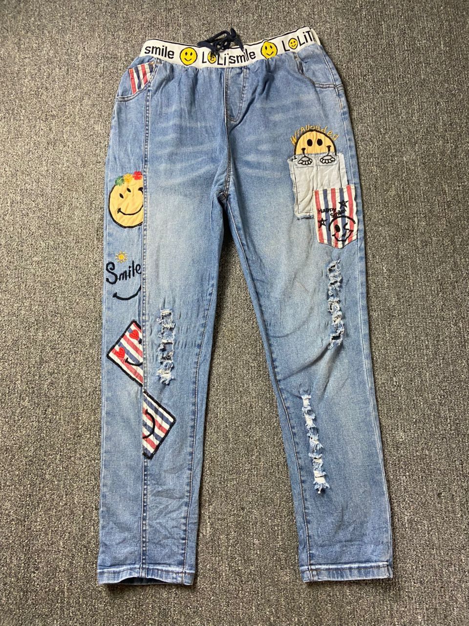 Japanese Brand Japanese Brand KOJI Elastic Waist Distressed Jeans (197) Size US 28 / EU 44 - 1 Thumbnail