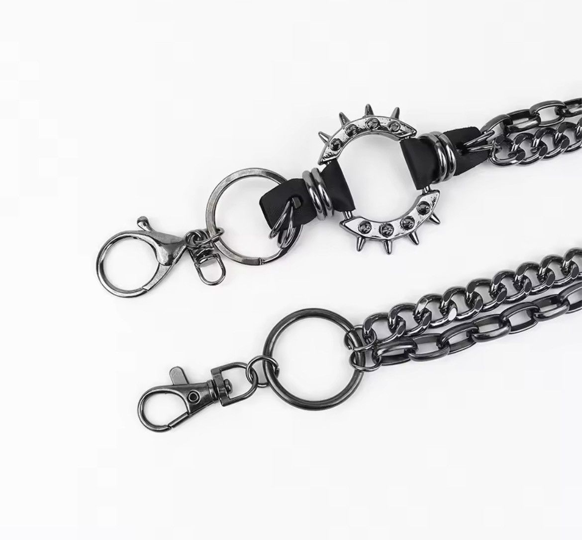 Other Punk Rock Layered Metal Chain Keychains Size ONE SIZE - 6 Thumbnail