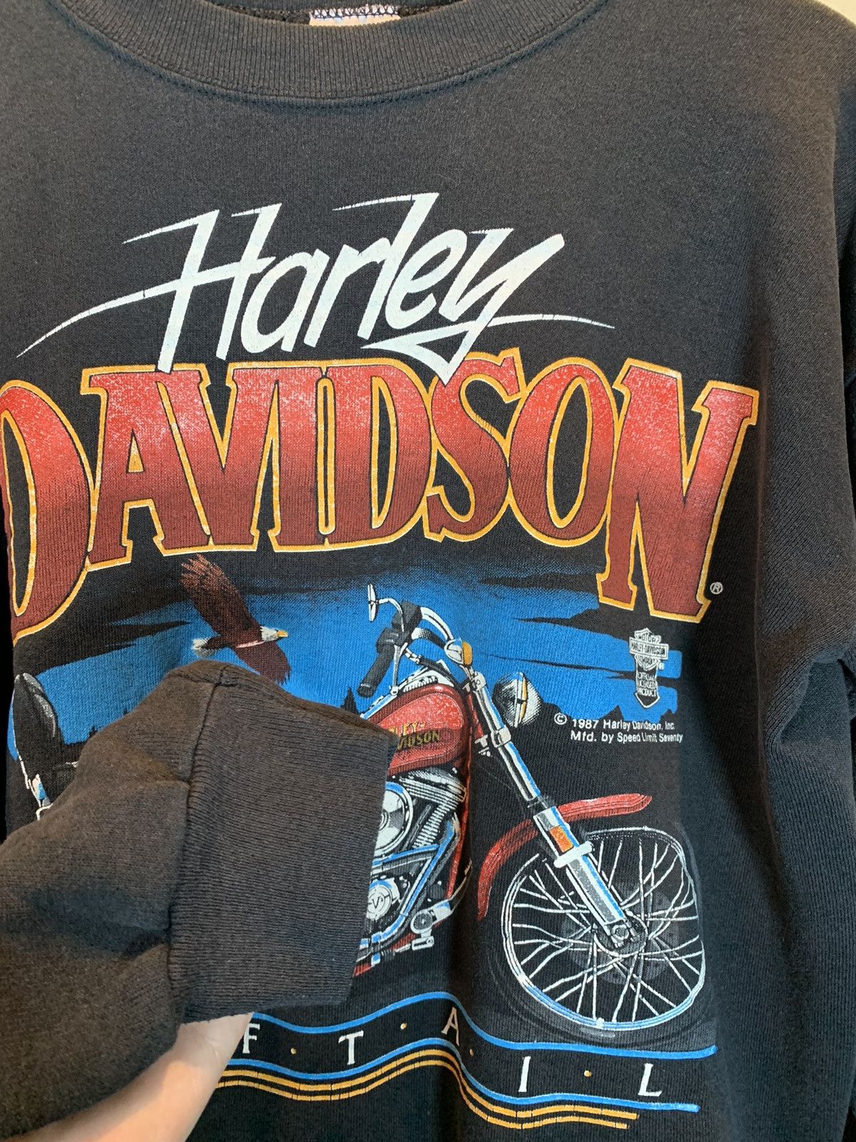 Harley Davidson × Vintage *RARE* Vintage 80s Harley Davidson SofTail Biker Sweatshirt Size US XL / EU 56 / 4 - 4 Thumbnail