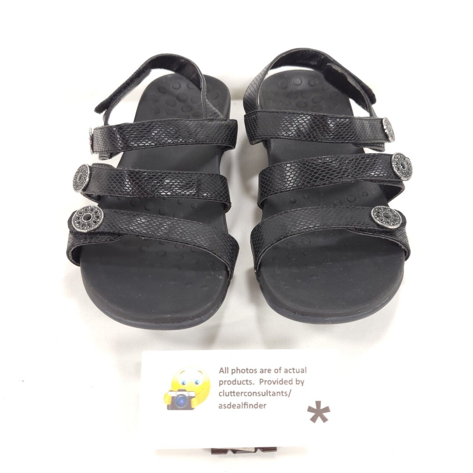 Vionic Vionic 44 Cathy Slide Sandals Womens Size 6 TVW4089 Black Size US 6 / IT 36 - 2 Thumbnail