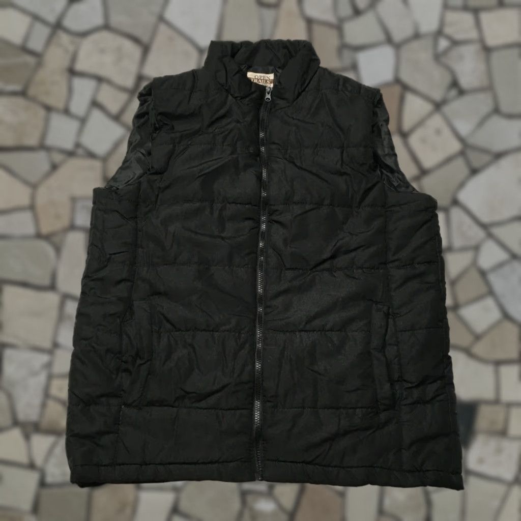 Vintage VINTAGE Open Trails Puffer Vest Mens Large Black Full Zip Polyester Embroidered Solid Jacket/Coat Mid-Length Size L Size US L / EU 52-54 / 3 - 1 Thumbnail