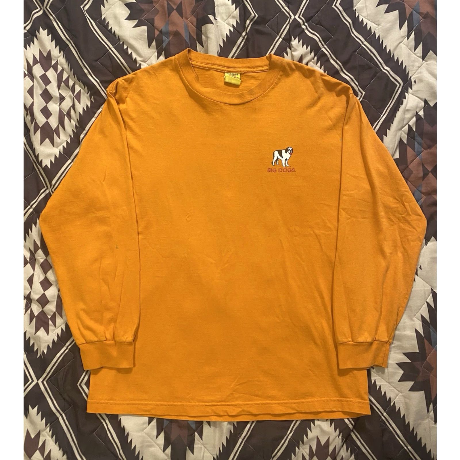 Big Dogs VINTAGE Big Dogs T-Shirt Shirt Orange Long Sleeve Mens L 5 O’clock Somewhere Dog Beer Funny Graphic Print Size US L / EU 52-54 / 3 - 2 Thumbnail
