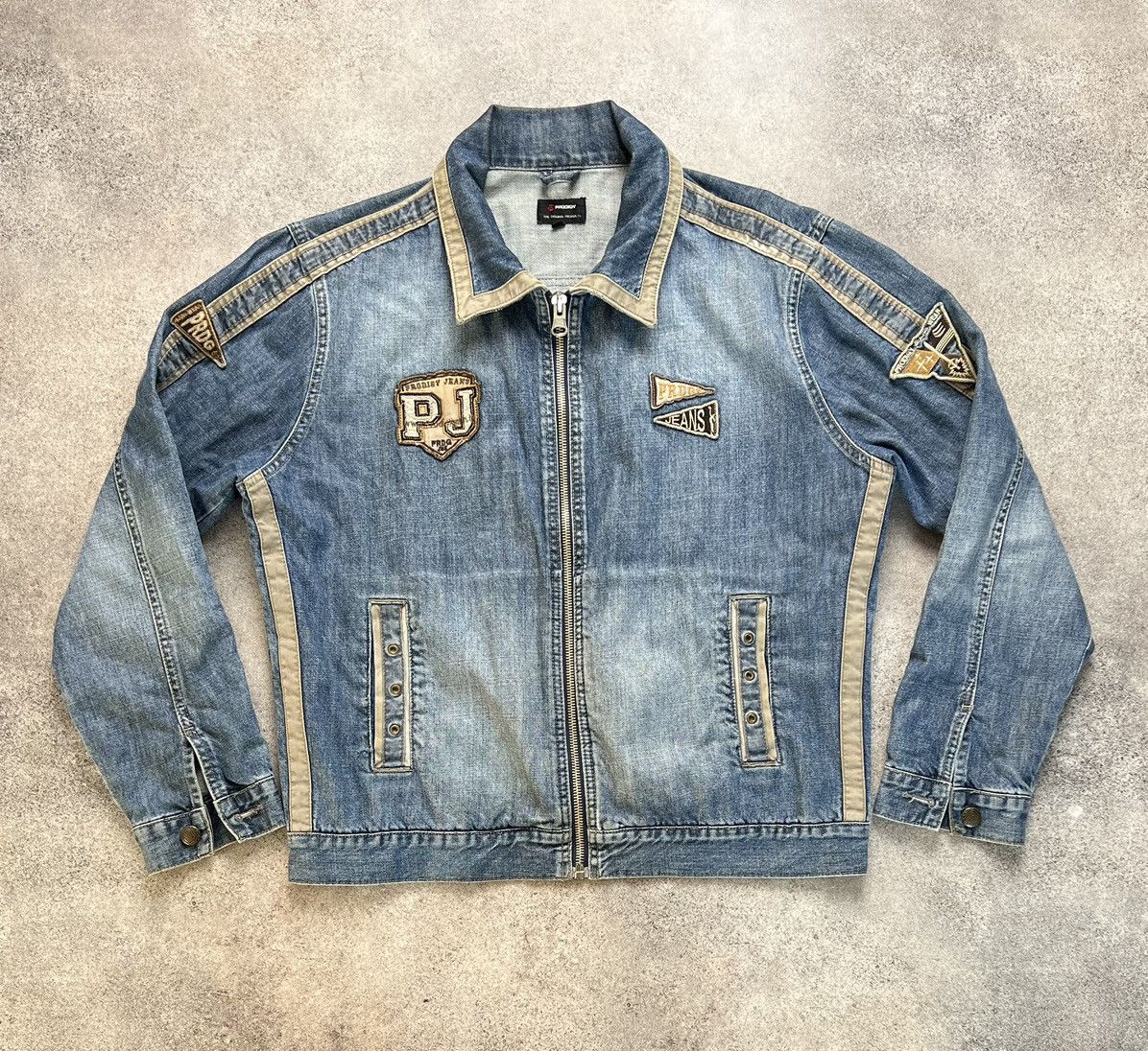 image of Avant Garde x Vintage Prodigy Vintage Denim Bomber Jacket in Blue, Men's (Size XL)