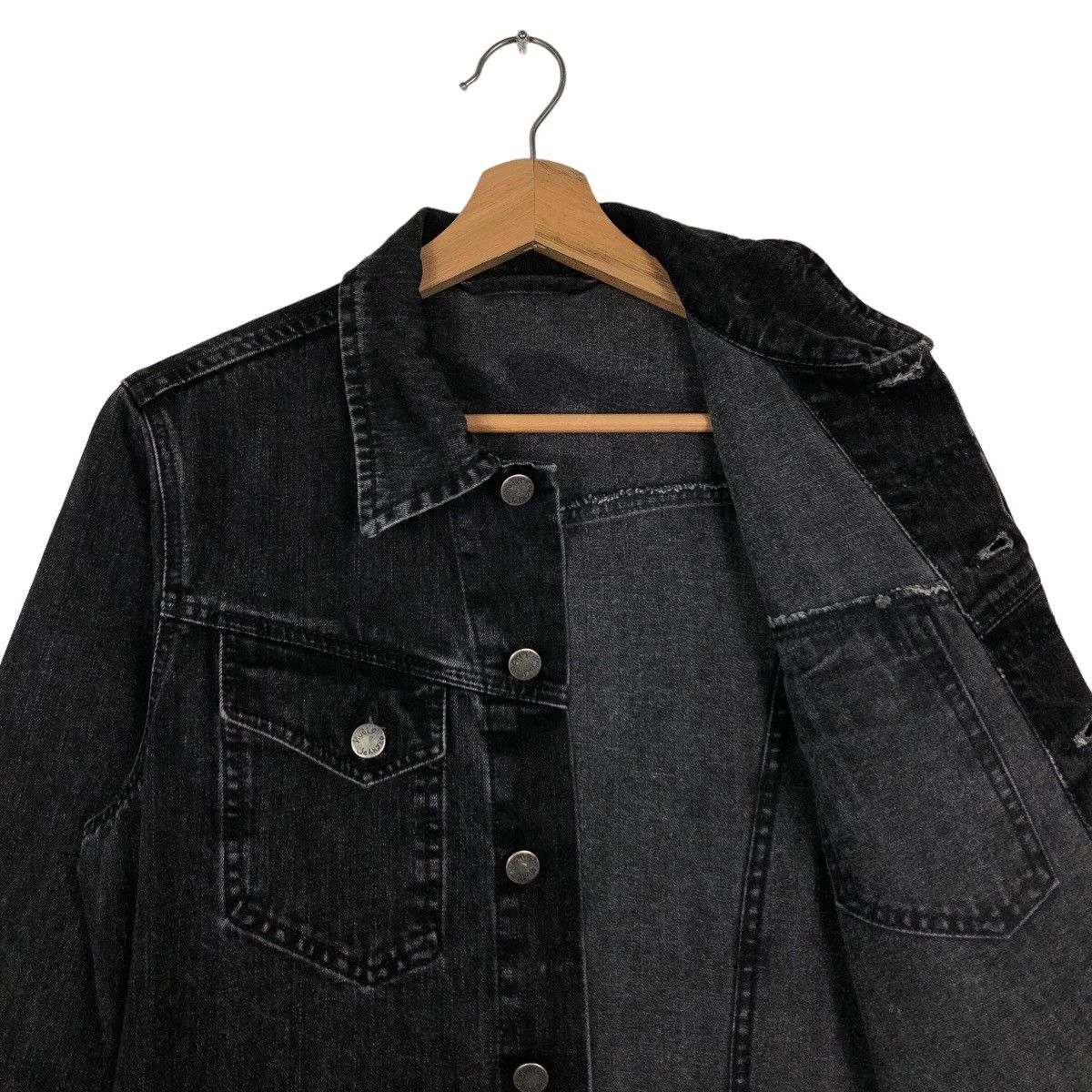 Japanese Brand 🔥90’s Biker Denim Jacket Cropped Trucker Nudie Jeans Italy Size US S / EU 44-46 / 1 - 11 Thumbnail