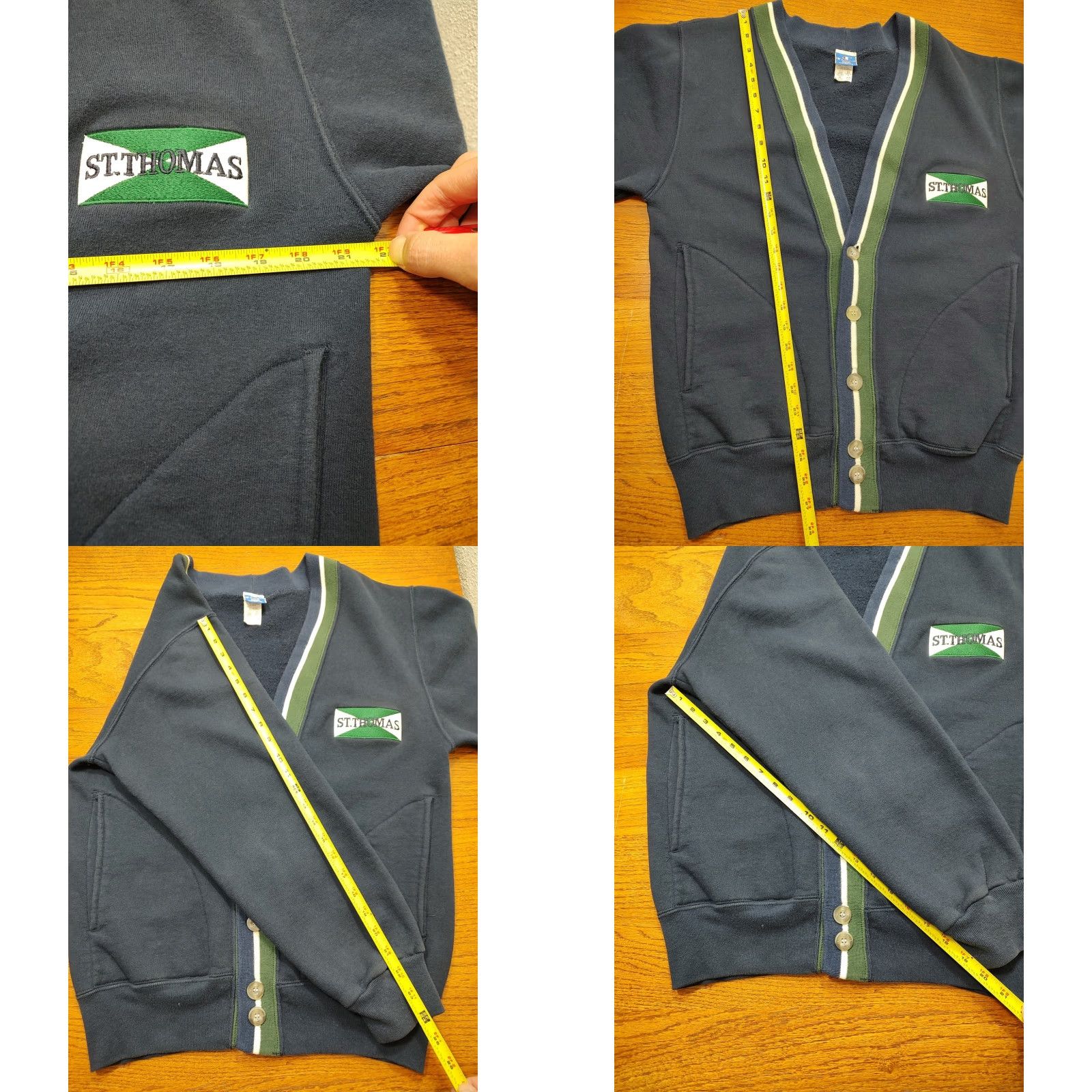 Champion VINTAGE Champion Cardigan Mens L Navy St Thomas Embroidered Logo Made In USA 80s Size US L / EU 52-54 / 3 - 8 Thumbnail