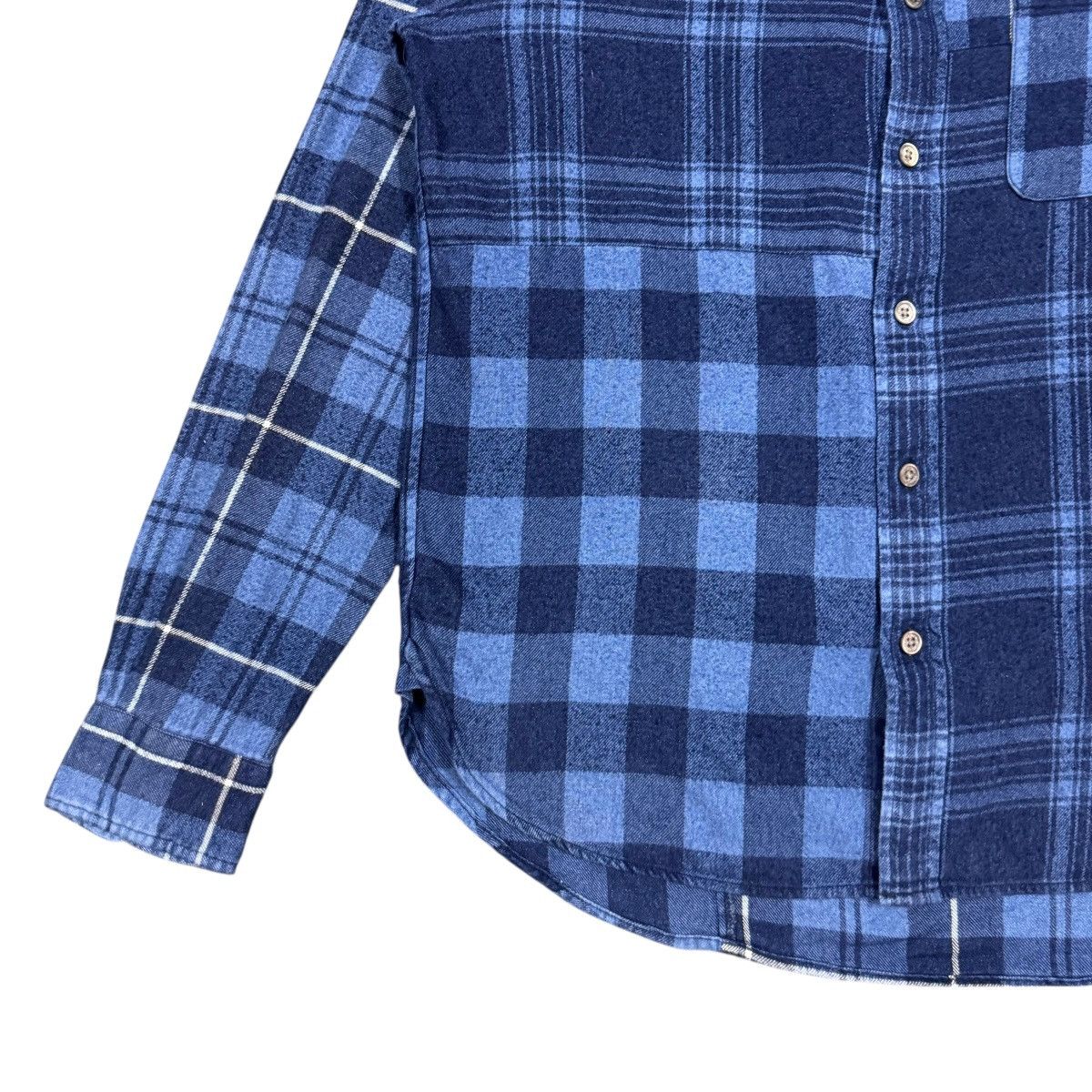 Beams Japan Vtg🔥Beams Japan Checked Patchwork Oxford Shirt Size US S / EU 44-46 / 1 - 9 Thumbnail
