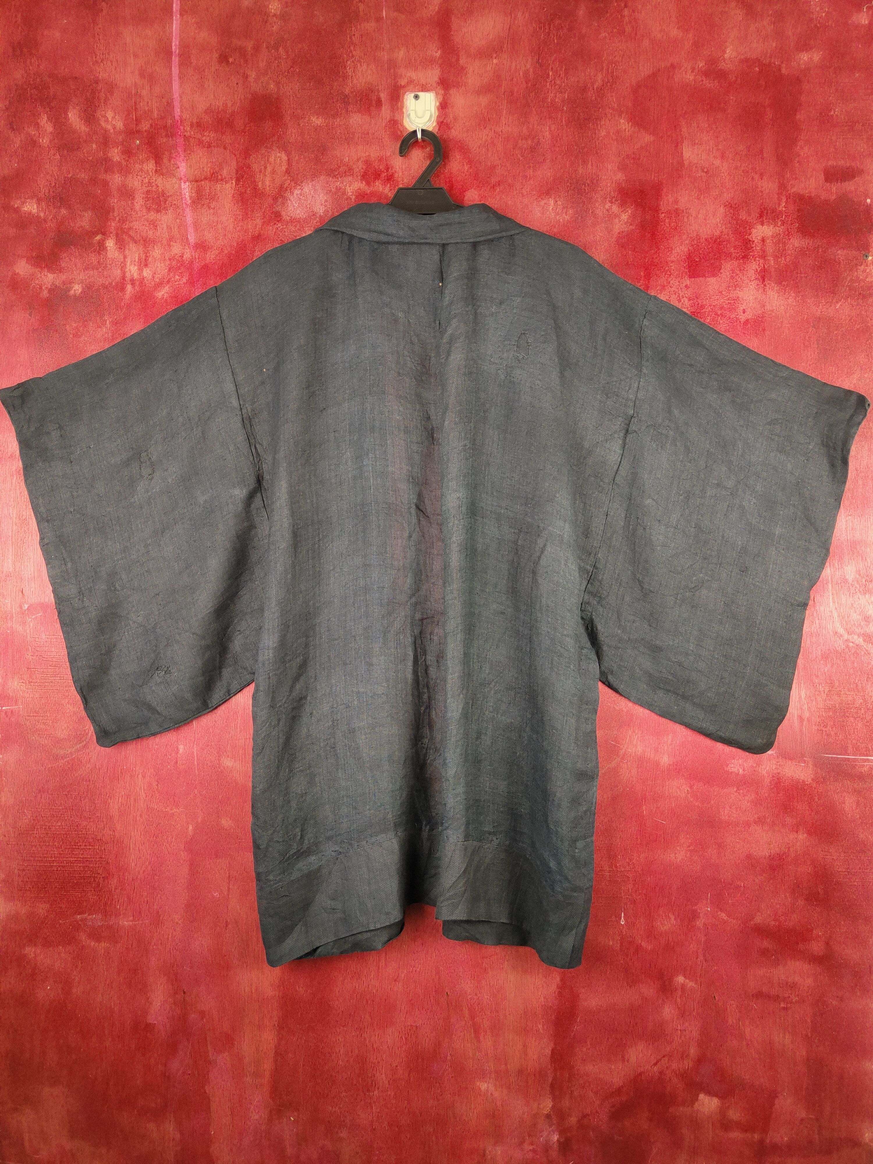 Komono Japan vintage Dark Blue Kimono #S1365 Size US L / EU 52-54 / 3 - 7 Thumbnail