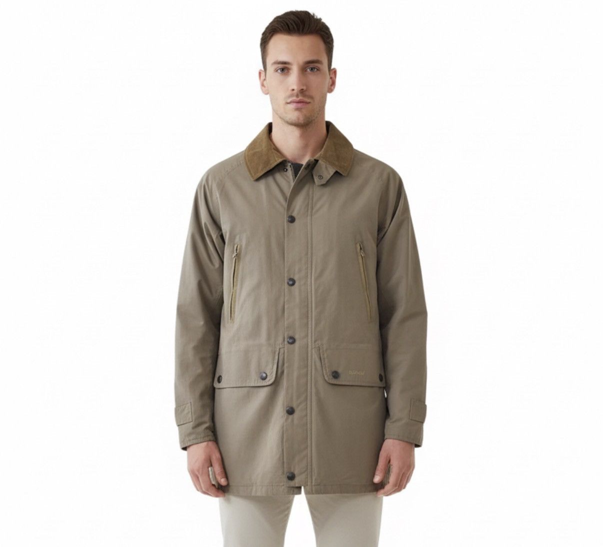 Barbour 🔥 Parka down jacket vintage fleece lining size M kaki Size US M / EU 48-50 / 2 - 1 Thumbnail