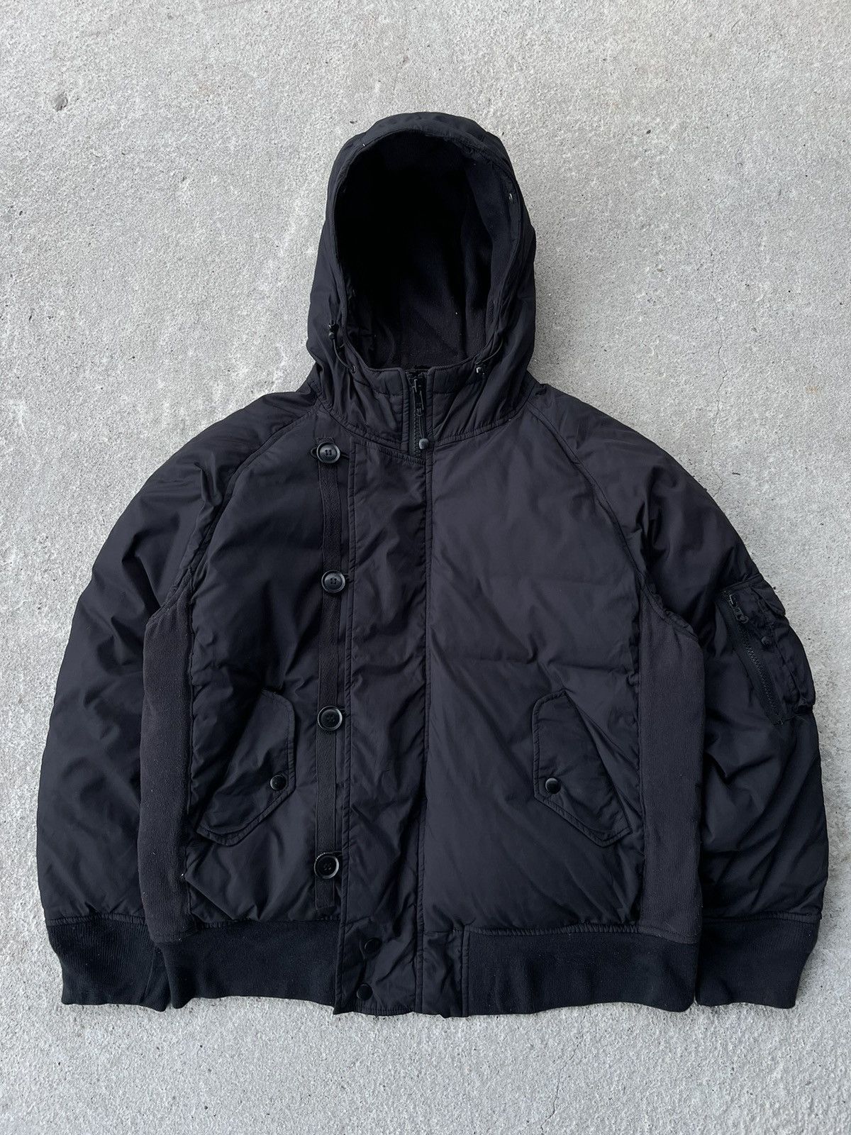image of Vintage Stussy Outer Gear Puffer Jacket in Black, Men's (Size Medium)