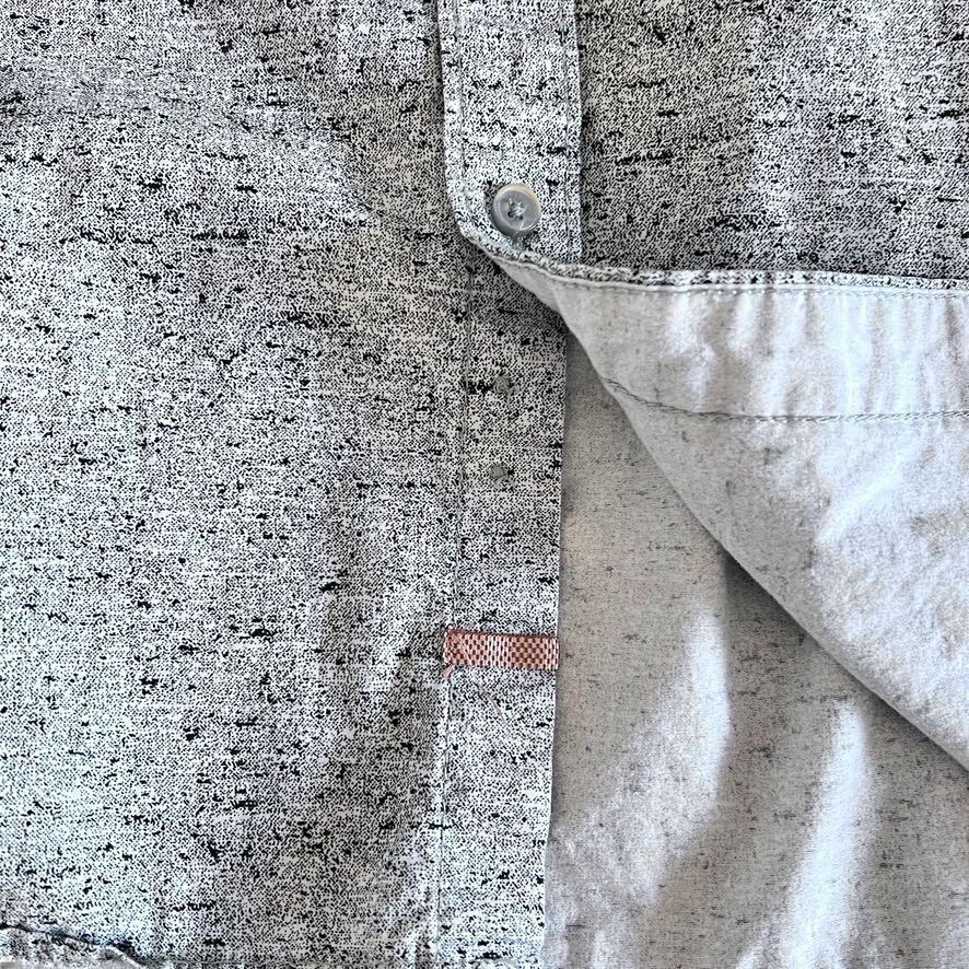 Denim & Flower Denim & Flower Men XL Button-Up Shirt Gray Textured Long Sle Size US XL / EU 56 / 4 - 16 Thumbnail