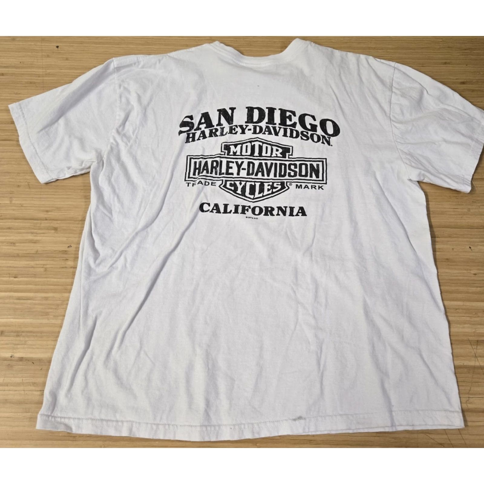 Harley Davidson Harley-Davidson Shirt Mens 2XL White San Diego California Graphic USA T-Shirt Short Sleeve Crew Neck Classic Size US XXL / EU 58 / 5 - 4 Thumbnail
