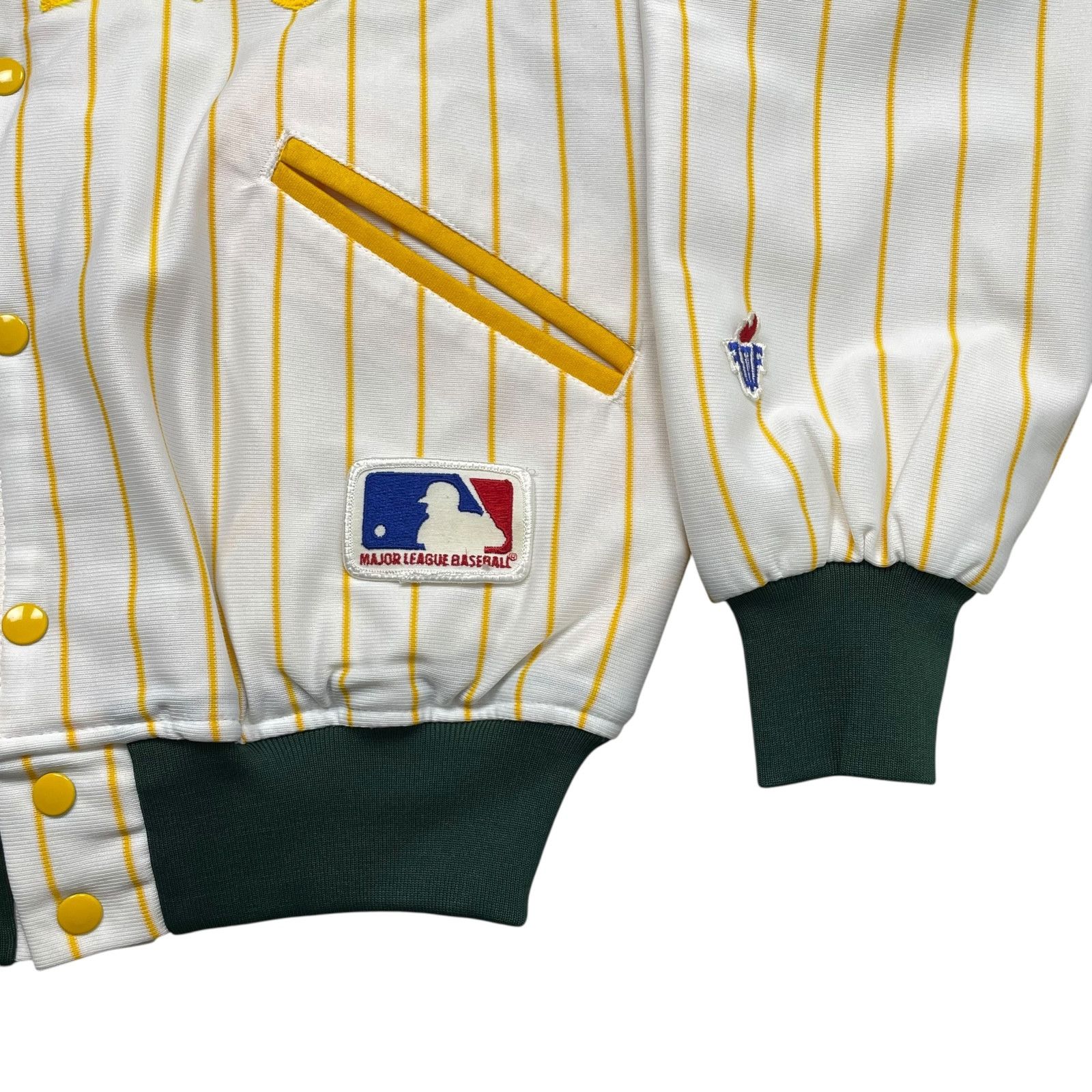 MLB VTG 90s OAKLAND ATHLETICS A’S FELCO PINSTRIPE BOMBER JACKET Size US L / EU 52-54 / 3 - 3 Thumbnail