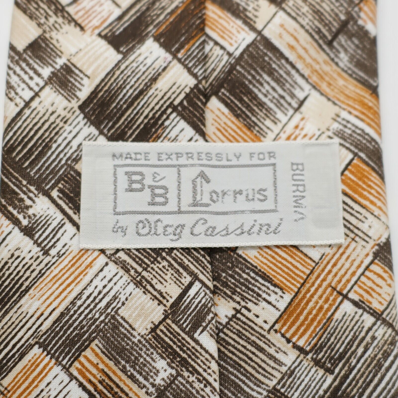 Oleg Cassini Oleg Cassini Deco Art Abstract Print Brown Polyester Short W Size ONE SIZE - 3 Thumbnail