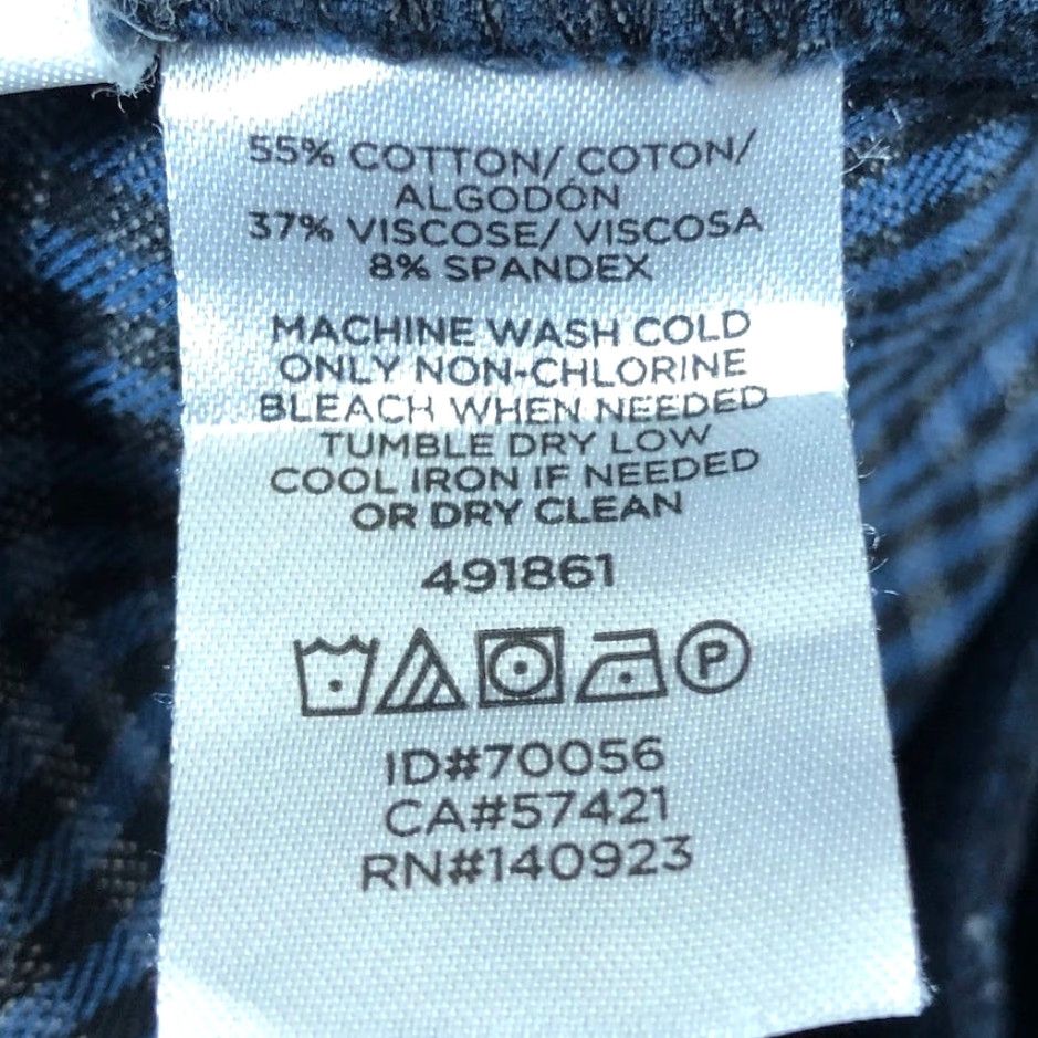 Loft VINTAGE LOFT Womens Pants Blue Black Gingham Petite Mid Rise Marisa Stretch 6P Size 28" / US 6 / IT 42 - 7 Thumbnail