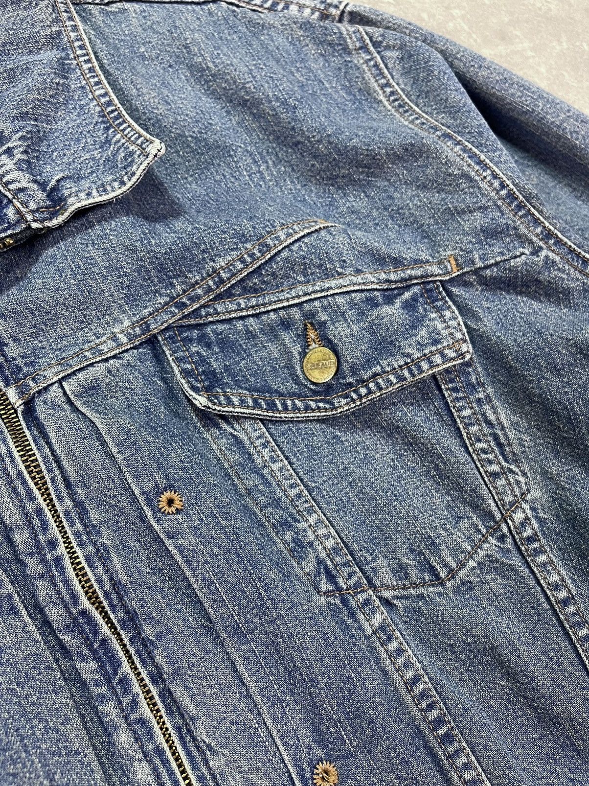 Marithe + Francois Girbaud 90s Marithe Francois Girbaud Denim Zip Trucker Jacket XL Size US XL / EU 56 / 4 - 6 Thumbnail