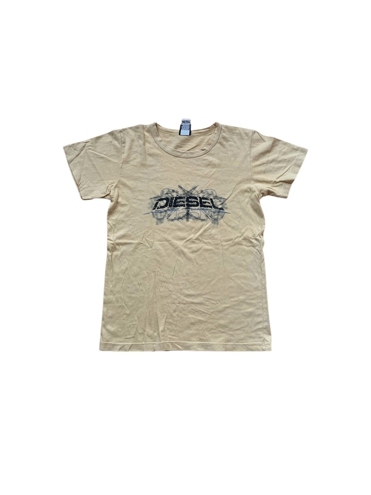 Diesel × Vintage Diesel | Soft Yellow Logo T-Shirt Size US S / EU 44-46 / 1 - 1 Thumbnail