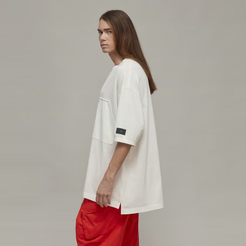 Adidas Adidas Y-3 White Crepe Pocket Tee Size US XL / EU 56 / 4 - 2 Thumbnail