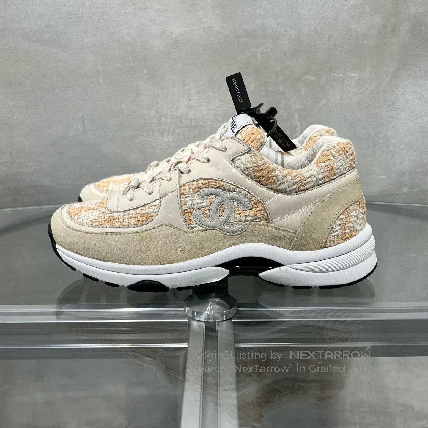 Chanel Chanel 23S White Orange Double-C Panda Sports Shoes Size US 6.5 / IT 36.5 - 3 Thumbnail