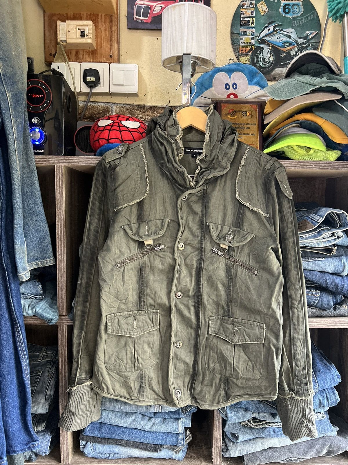 image of Jack Rose Distressed Seditionaries Jacket in Green, Women's (Size Medium)