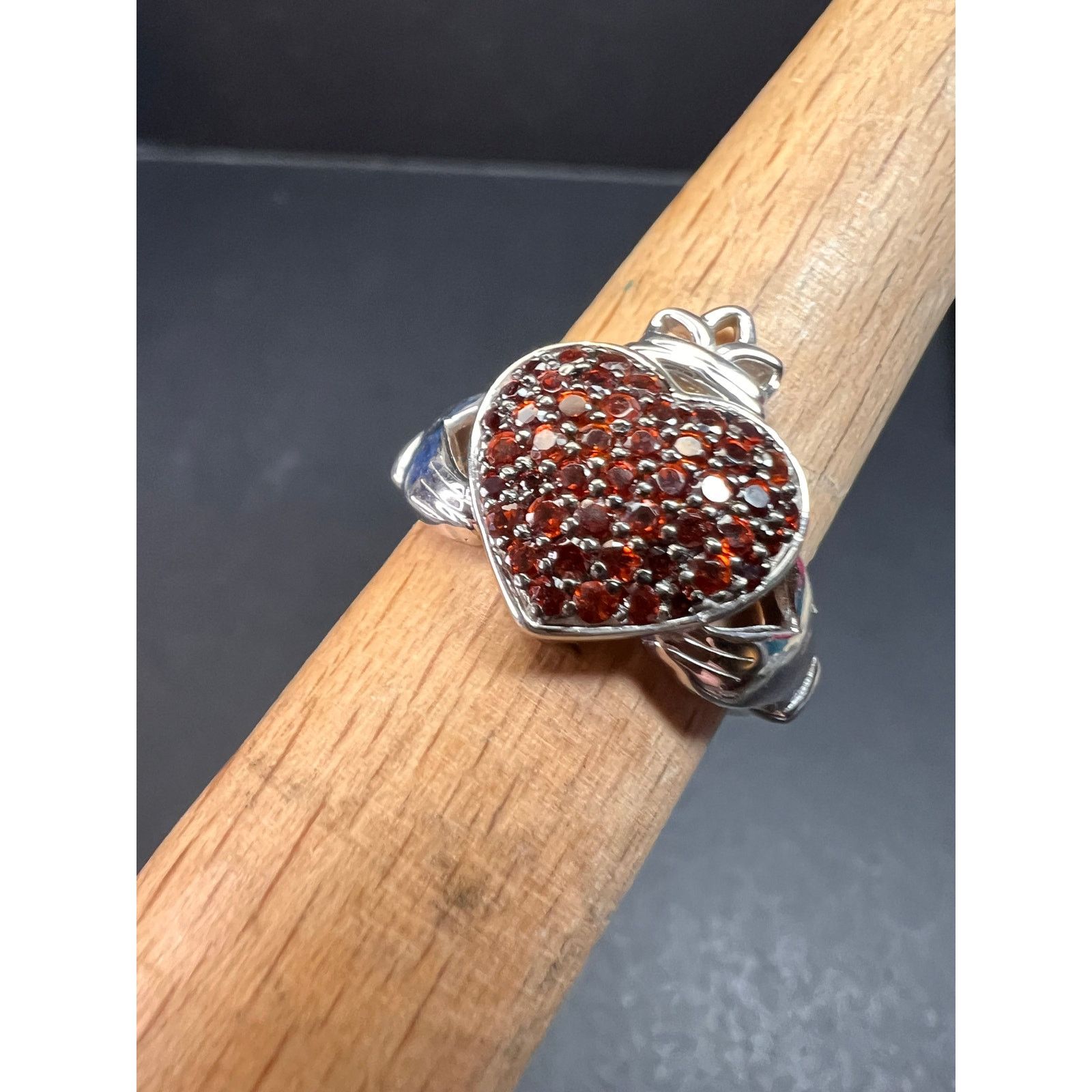 Other NEW Garnet claddagh ring in sterling silver size 7 Size ONE SIZE - 9 Thumbnail