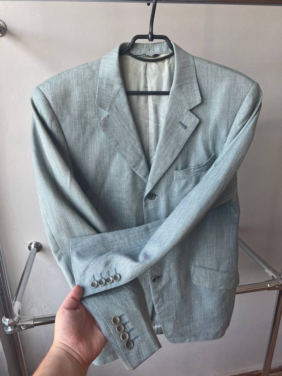 Celine 80/90’s CELINE HOMME RARE GREY MENS LINEN BLAZER JACKET 48 Size US L / EU 52-54 / 3 - 7 Thumbnail