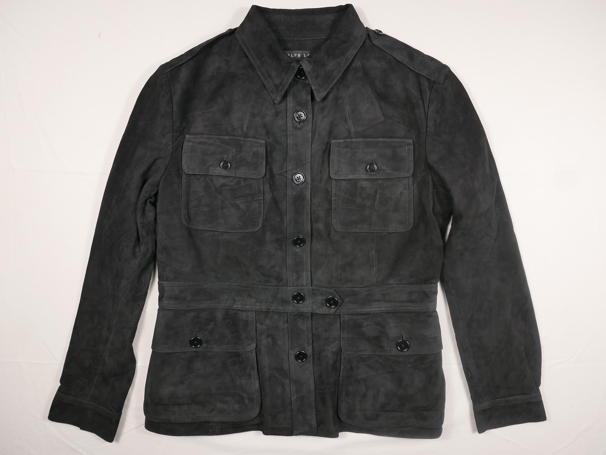 Image of Ralph Lauren Black Label Ralph Laurent Black Label Jacket Suede Leather Safari 14, Women's (Size XL