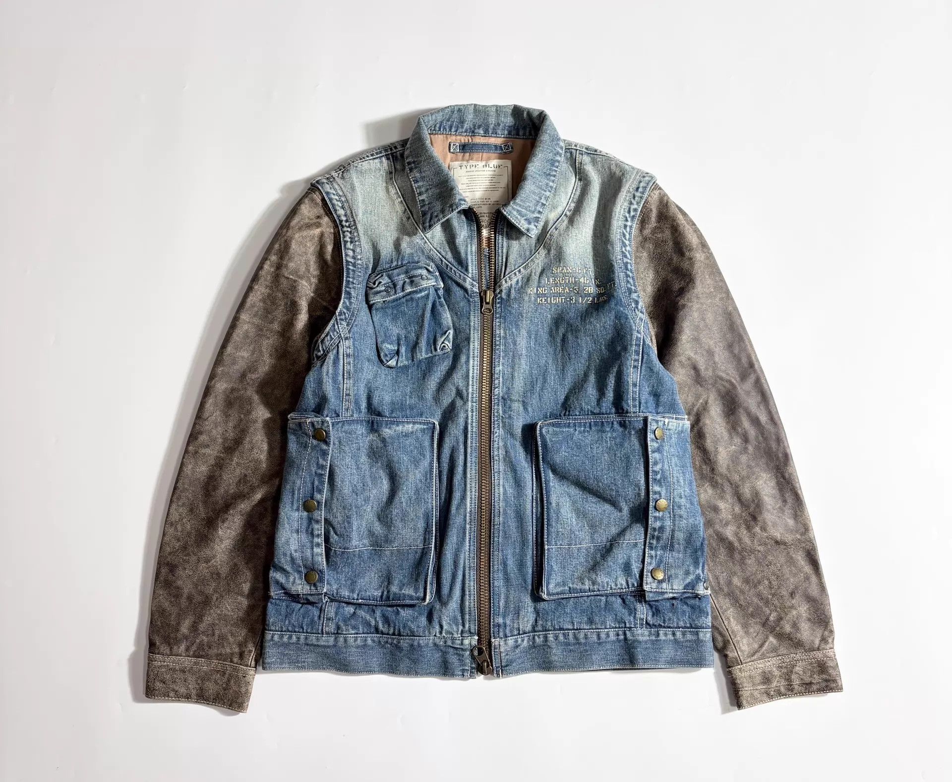 Avirex AVIREX TYPE Horsehide Sleeve Denim Jacket Size US M / EU 48-50 / 2 - 1 Thumbnail