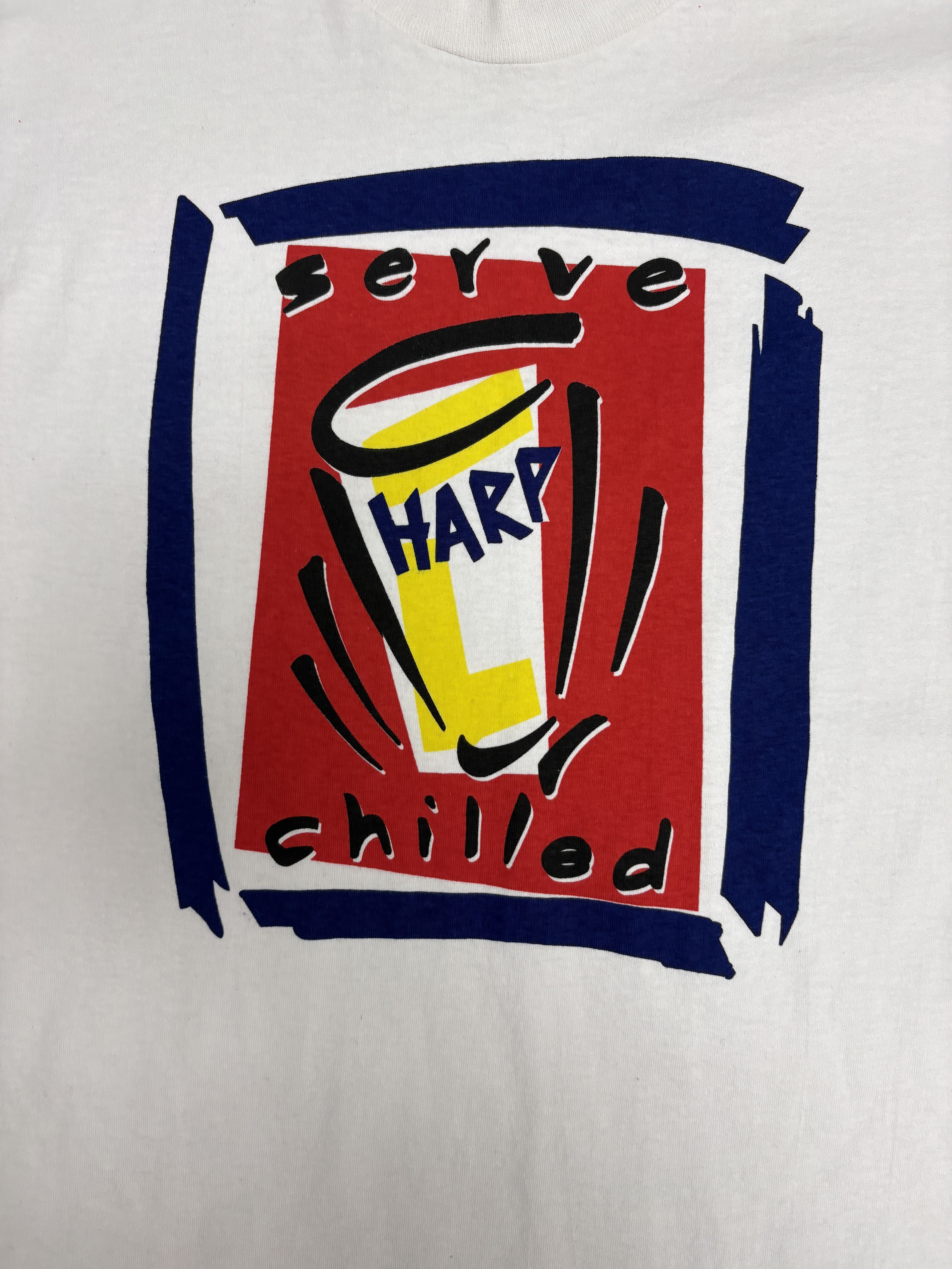 Vintage Serve Harp Beer Chilled Vintage White T-Shirt Tee Size US XL / EU 56 / 4 - 2 Thumbnail