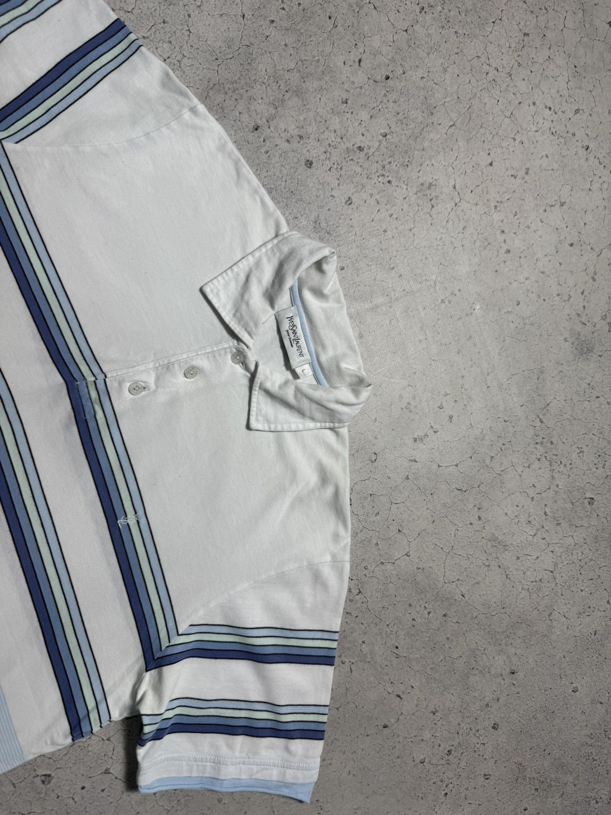 Yves Saint Laurent Yves Saint Laurent YSL Striped Luxury Polo T Shirt Size US L / EU 52-54 / 3 - 4 Thumbnail