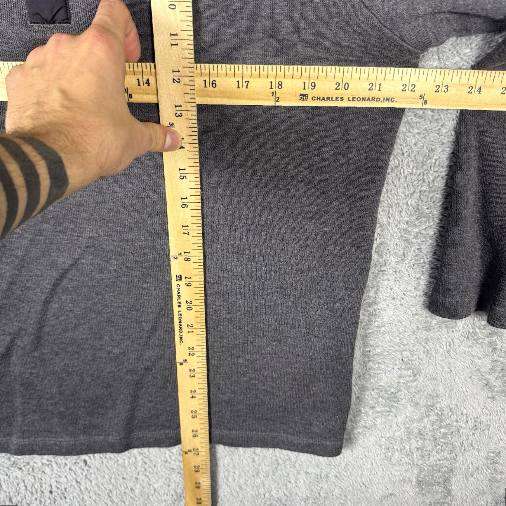 Hugo Boss HUGO BOSS Sweater Mens XL 1/4 Zip Pullover Tech Knit Cotton Regular Fit Gray | Logo Knit Wool? Size US XL / EU 56 / 4 - 5 Thumbnail