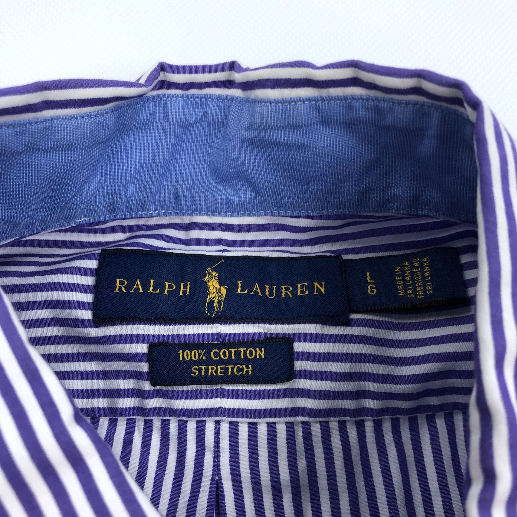 Ralph Lauren Ralph Lauren Shirt Button-Down Stripe Long Sleeve Purple White 100 Cotton L Womens? Mens? (adapt) Size US L / EU 52-54 / 3 - 4 Thumbnail