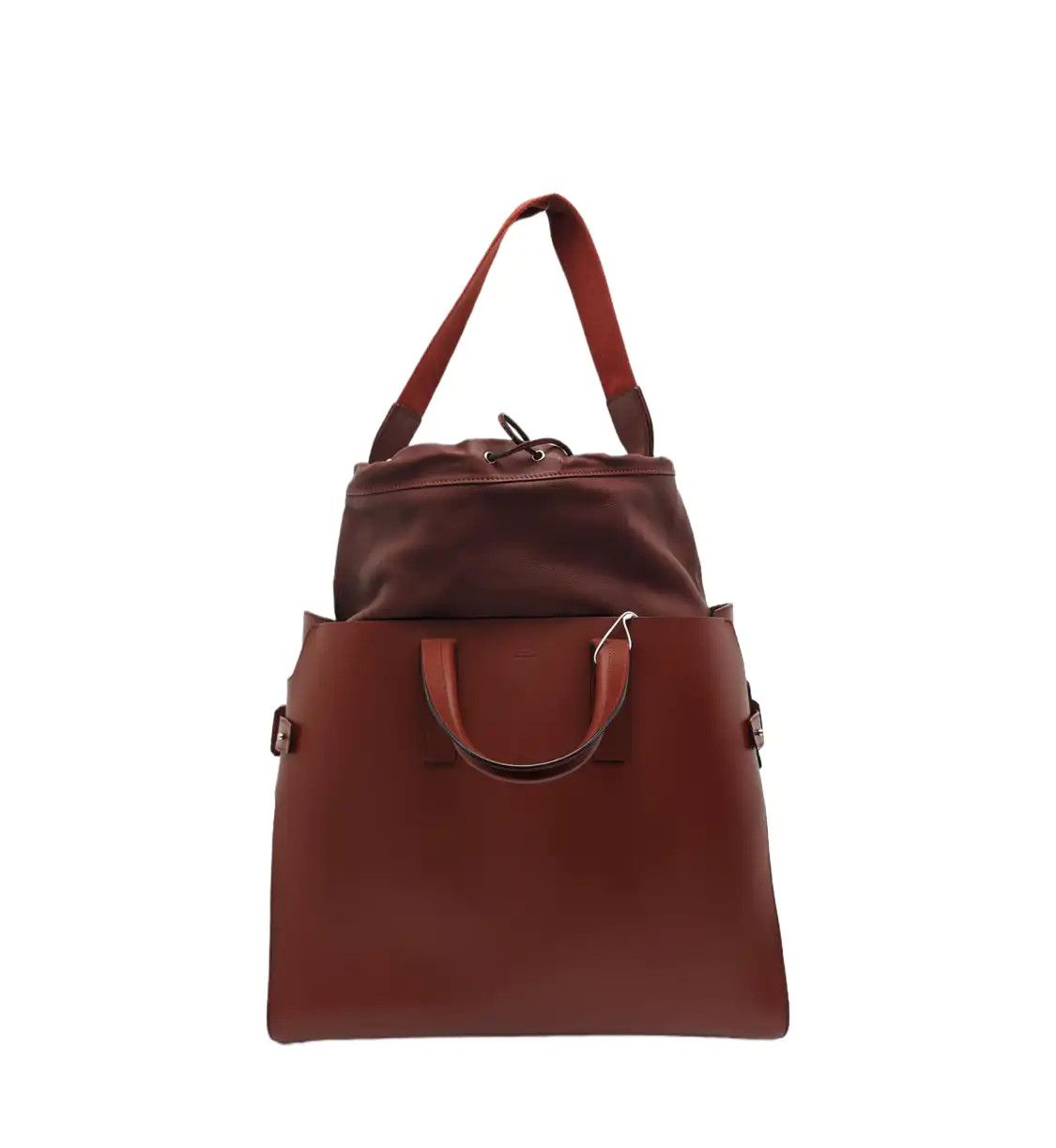 Hermes Hermes Cabacity brick red BOX leather handbag silver hardware X Size ONE SIZE - 1 Thumbnail