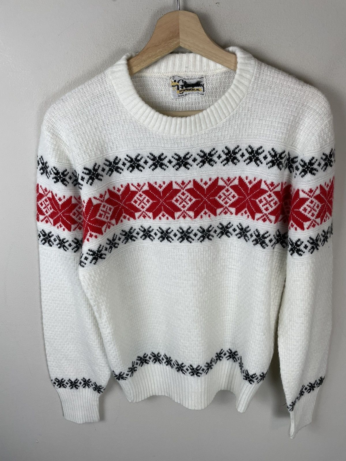 Band Tees Vintage White Acrylic Band Knit Sweater Size US S / EU 44-46 / 1 - 1 Thumbnail
