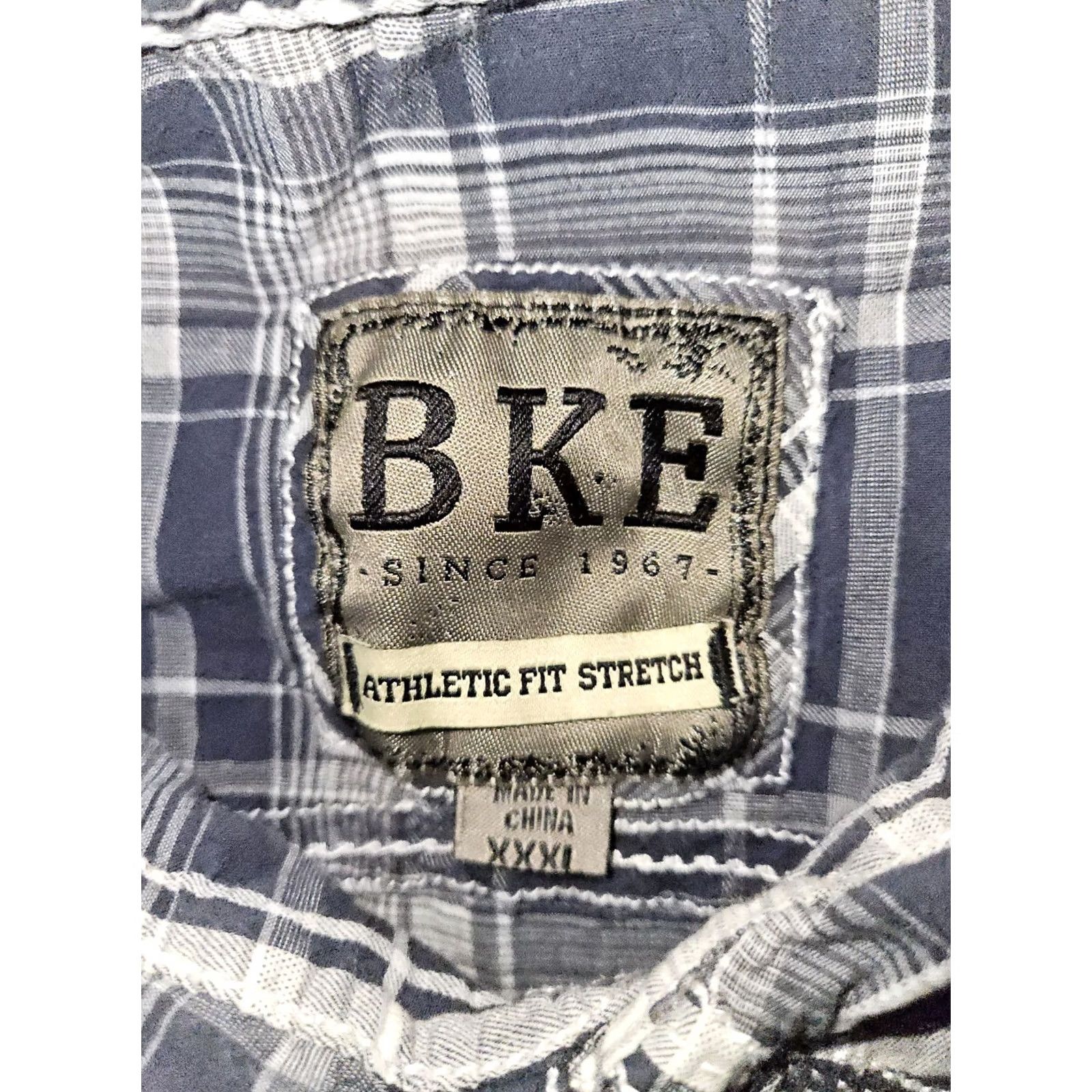 Vintage BKE Athletic Fit Pearl Snap Shirt Men's 3XL Gray Long Sleeve Plaid Western Button-Up - Chest 51 in, Easy Care, Pockets Size US XXL / EU 58 / 5 - 2 Thumbnail