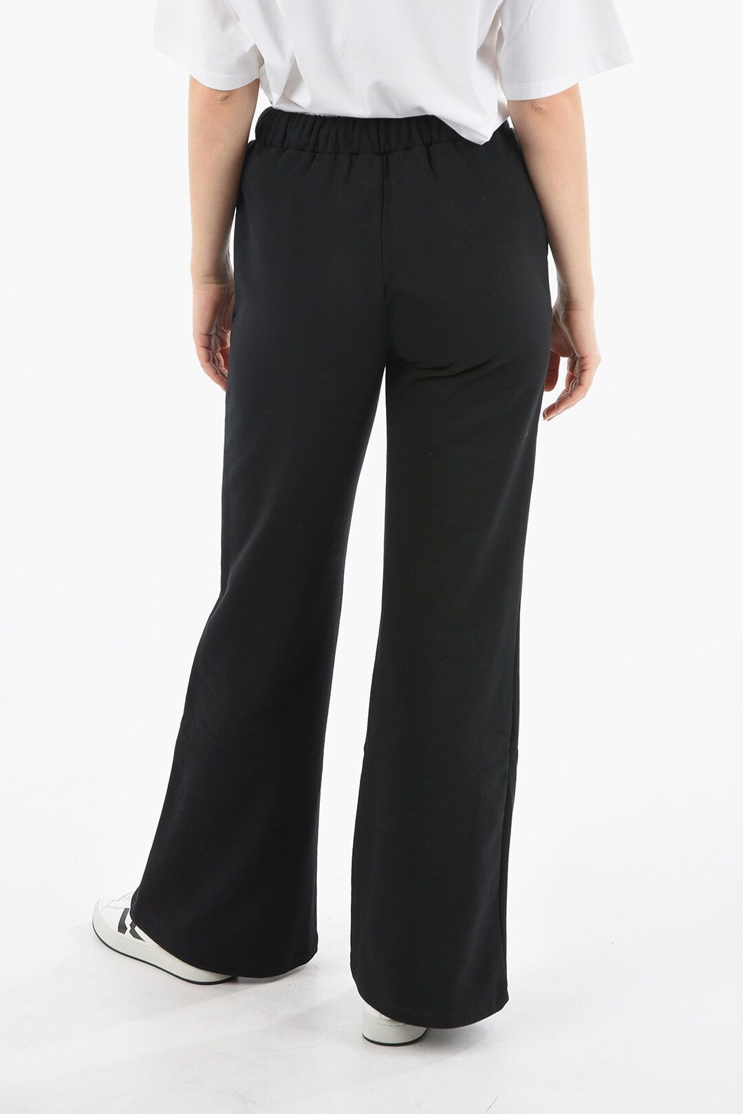 Opening Ceremony og1mm0824 Fleeced Cotton Bootcut Joggers in Black Size 28" / US 6 / IT 42 - 2 Thumbnail