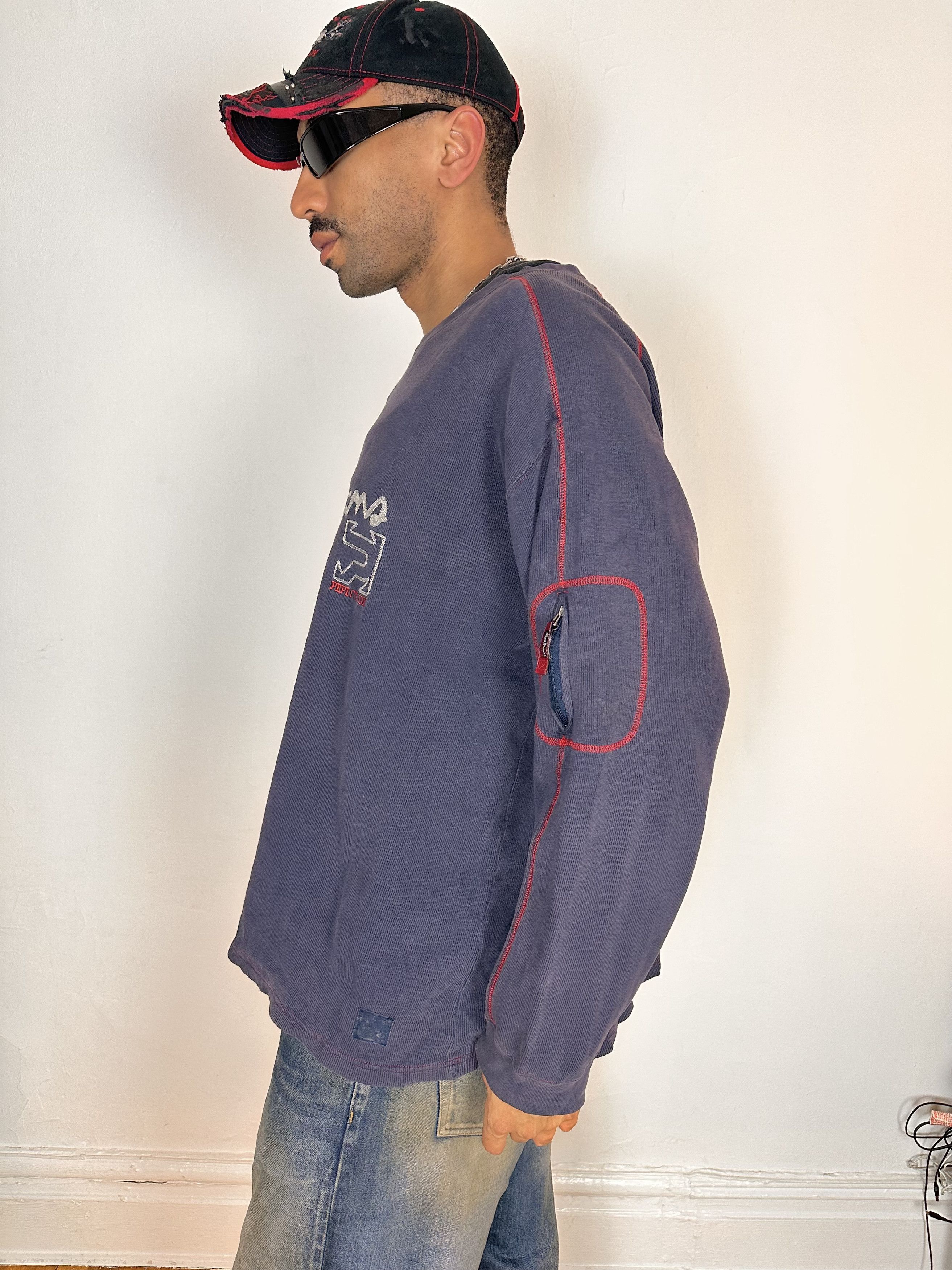 Pepe Jeans Vintage Pepe Jeans Blue Oversized Sweatshirt - 4xl Size US XXL / EU 58 / 5 - 3 Thumbnail