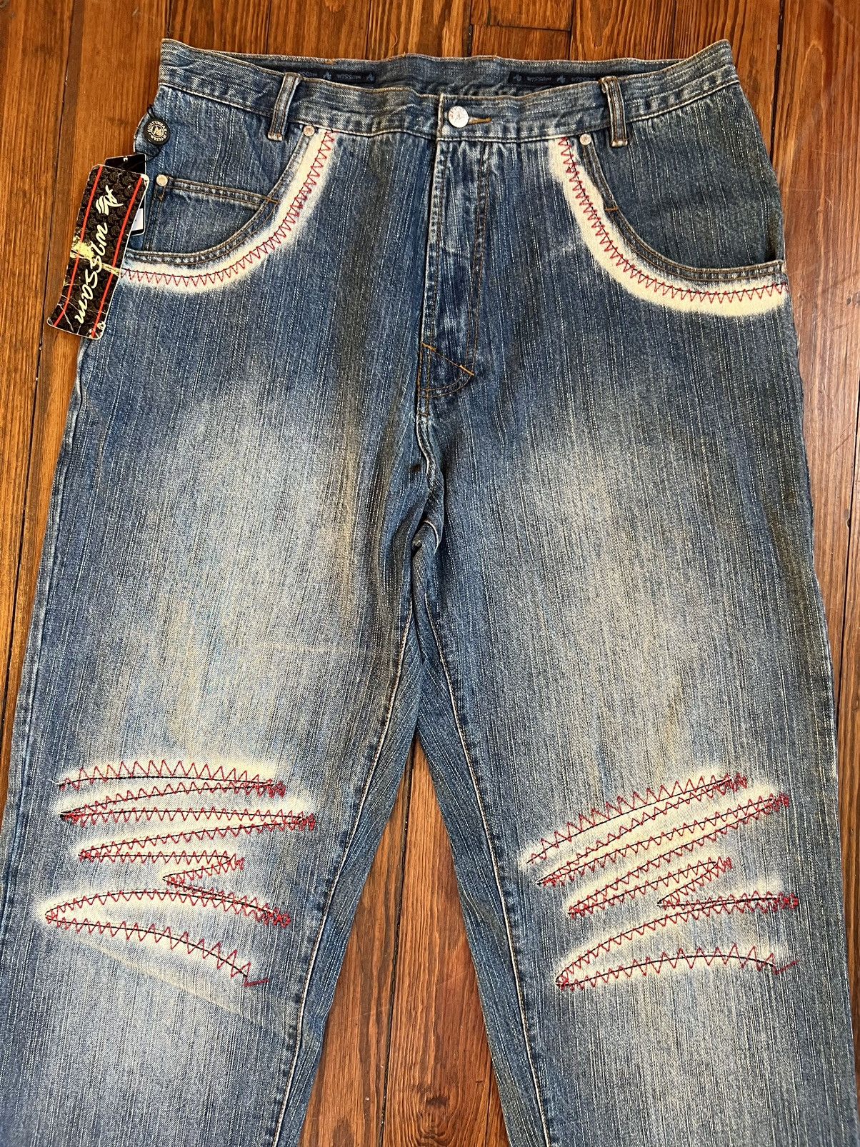Al Wissam × Vintage AL WISSAM DENIM JEANS DEADSTOCK! Size US 38 / EU 54 - 2 Thumbnail