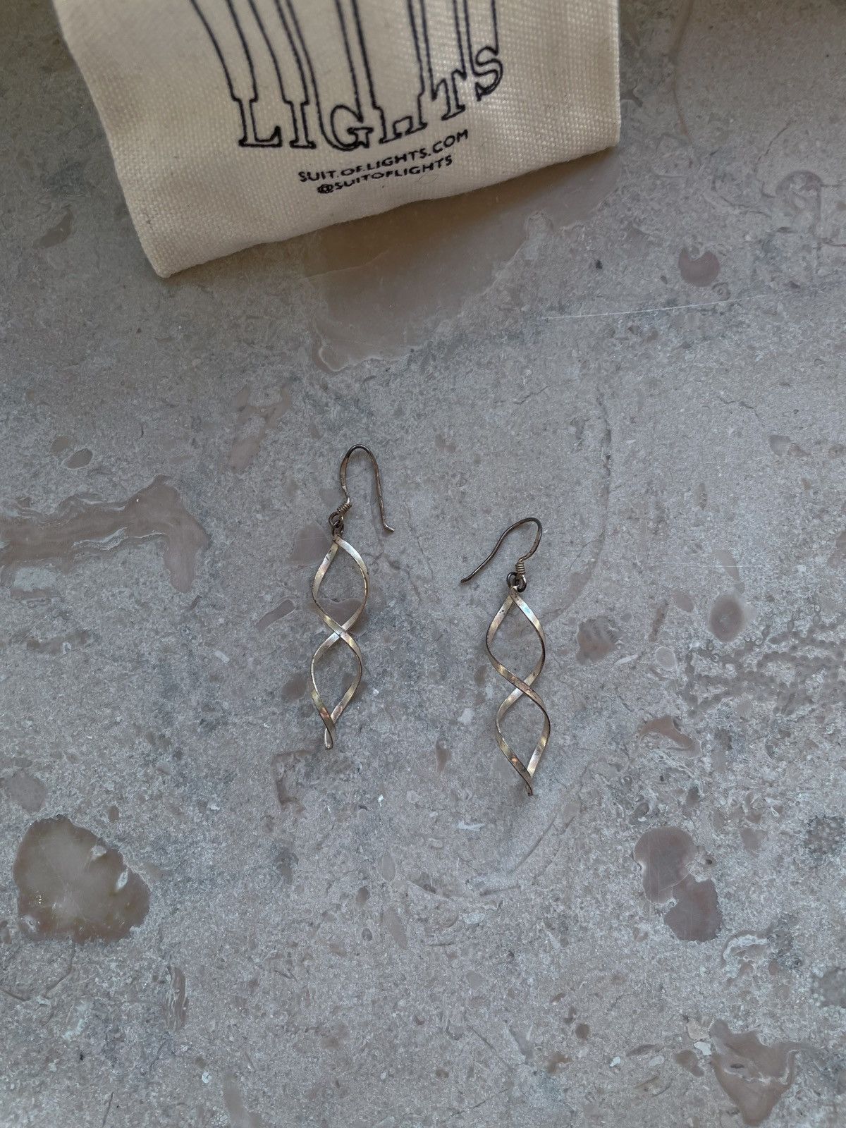 Vintage Vintage Silver Swirl Earrings Size ONE SIZE - 4 Thumbnail