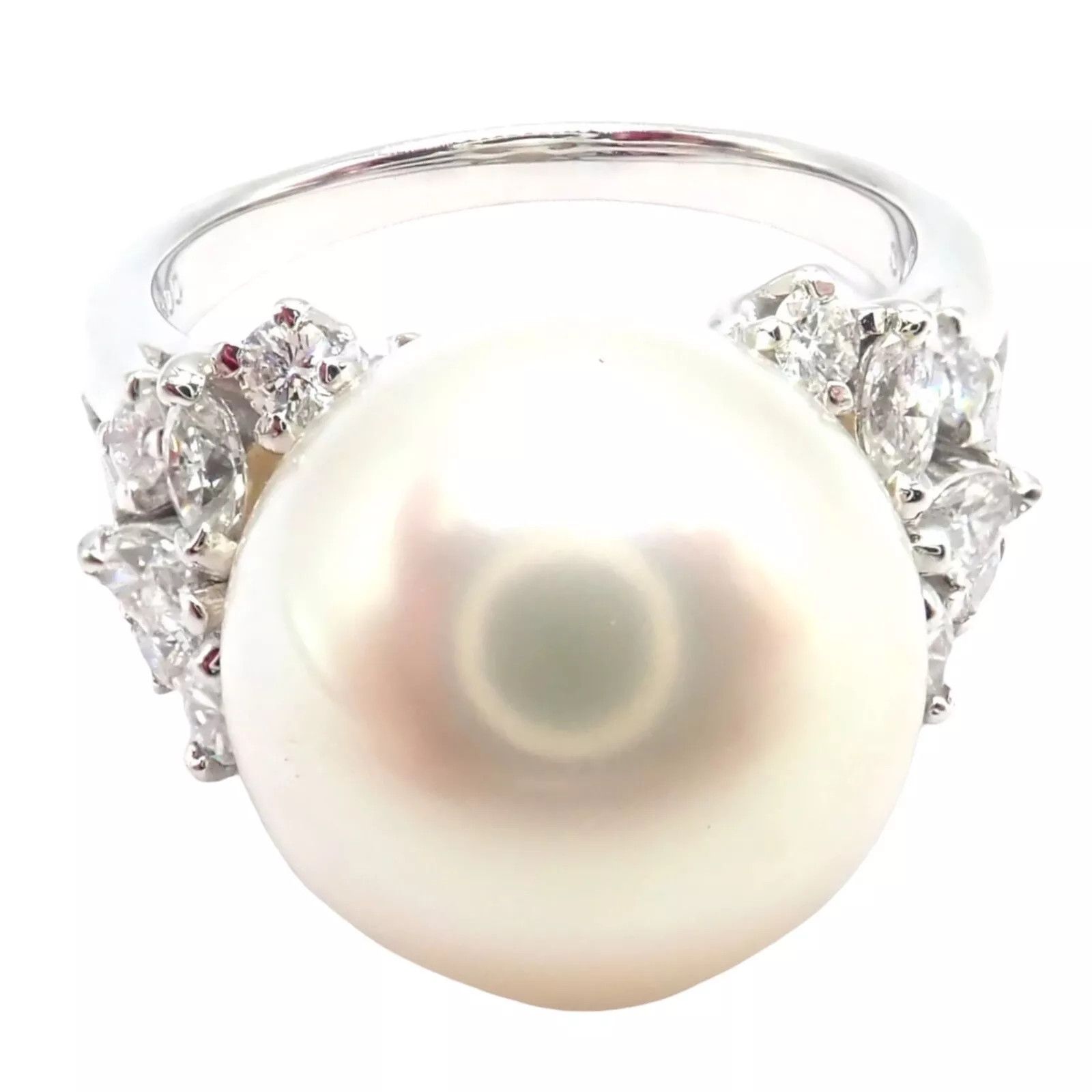 Mikimoto Diamond Large 12mm South Sea Pearl Ring Size ONE SIZE - 1 Thumbnail