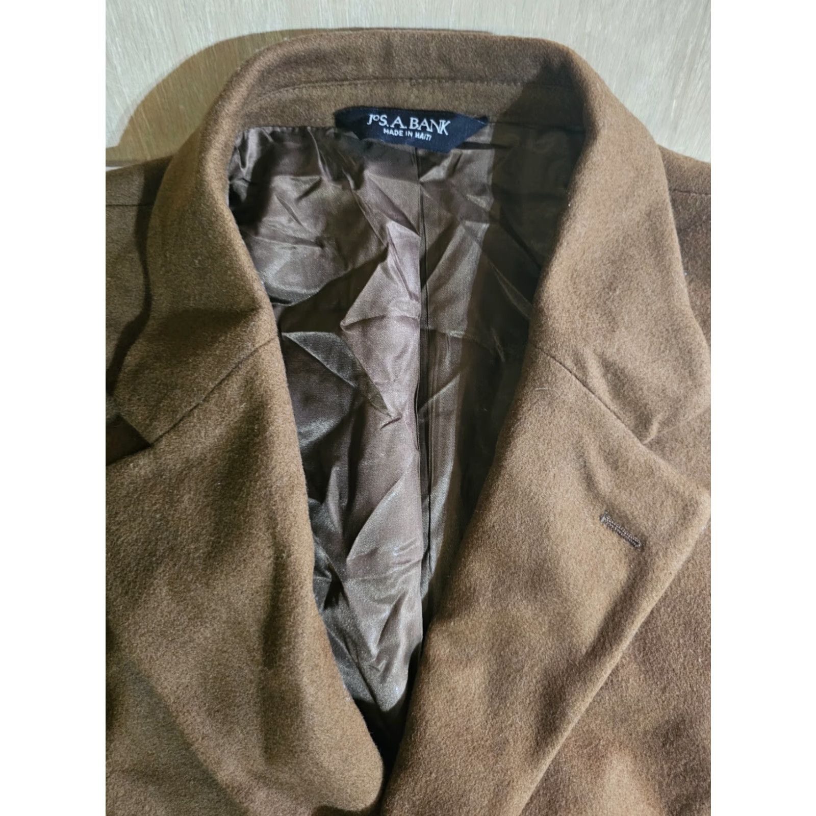 Jos. A. Bank Jos A Bank Signature 100% Wool Overcoat 3 Button Notch Lapel Mens 44R Brown Size US S / EU 44-46 / 1 - 3 Thumbnail