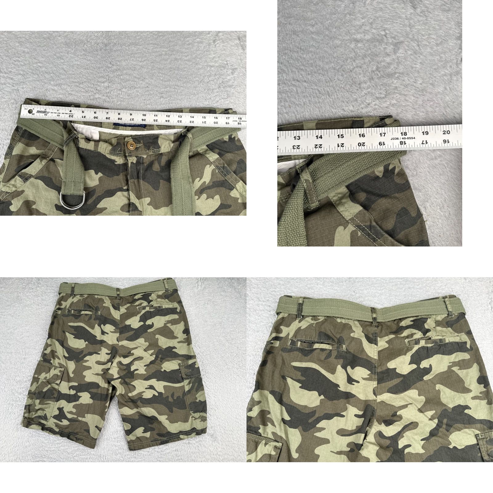 Vintage Company81 Shorts Men 38 Green Camo Cargo Rip-Stop Belted 100% Cotton NEW Size US 38 / EU 54 - 9 Thumbnail