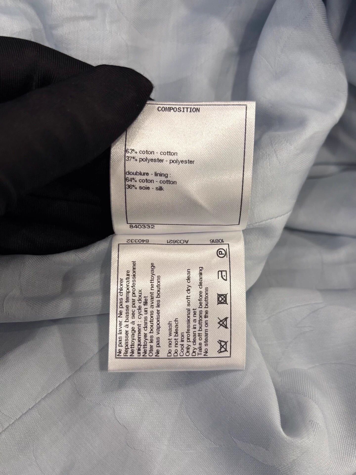 Chanel Chanel Mist Blue Asym CC Crystal Button Jacket Women's 38 Size S / US 4 / IT 40 - 8 Thumbnail