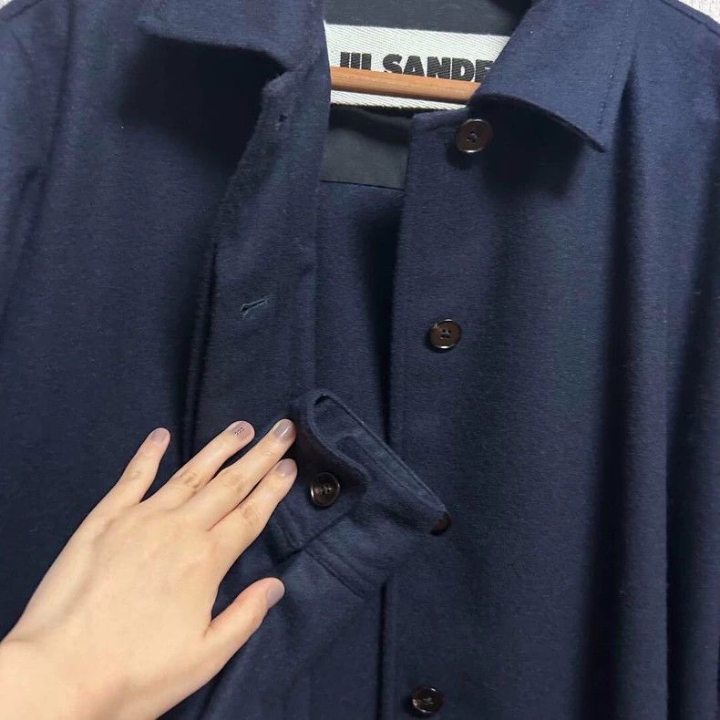 Jil Sander Jil Sander Wool navy blue jacket Size 4XL / US 24-26 - 2 Thumbnail