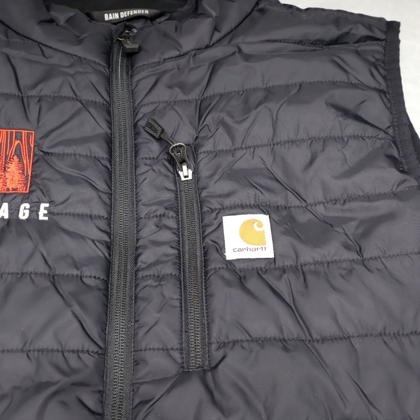 Carhartt VINTAGE Carhartt Gilliam Vest Mens 2XL Black Rain Defender Quilted Work LOGO Size US XXL / EU 58 / 5 - 3 Thumbnail