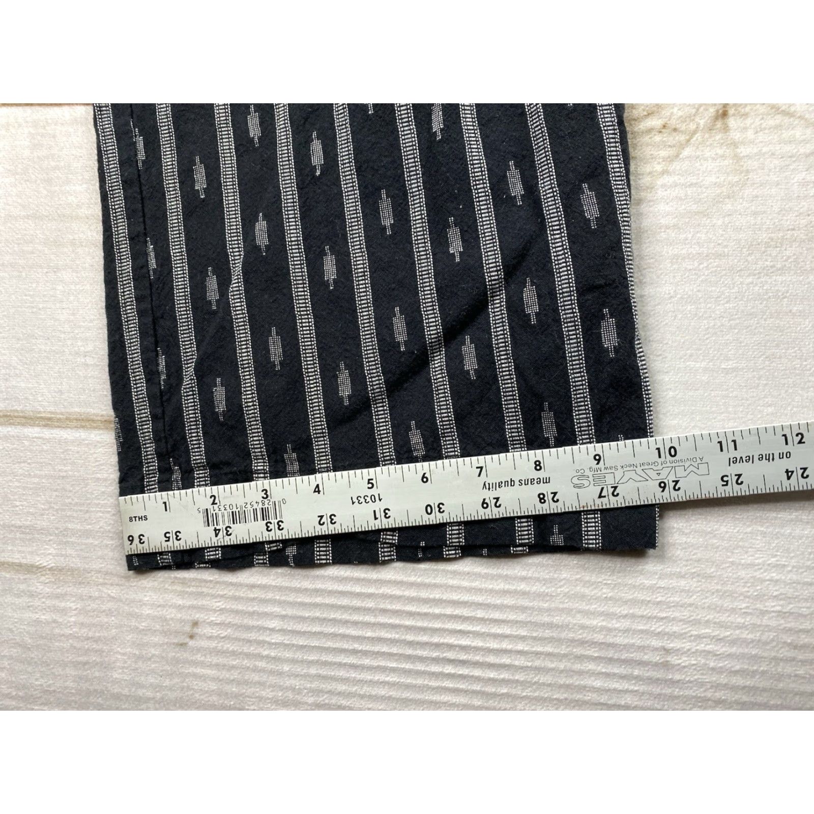 Vintage World Market Jumpsuit S Striped Black Dolman Sleeve V-Neck Casual Women’s One-Piece Beach Bohemian 90s Theme Size 28" / US 6 / IT 42 - 7 Thumbnail
