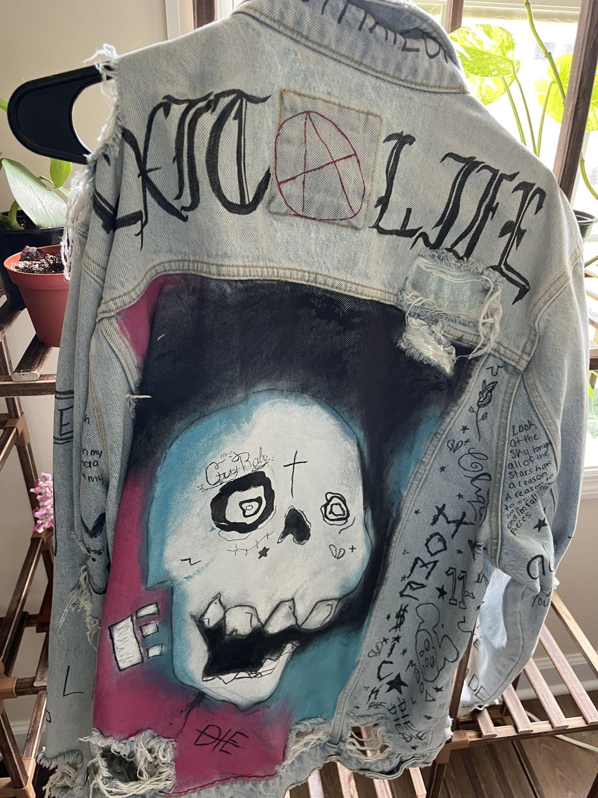 Zara Lil Peep Denim Jacket (Replica) Size XL / US 12-14 / IT 48-50 - 2 Thumbnail
