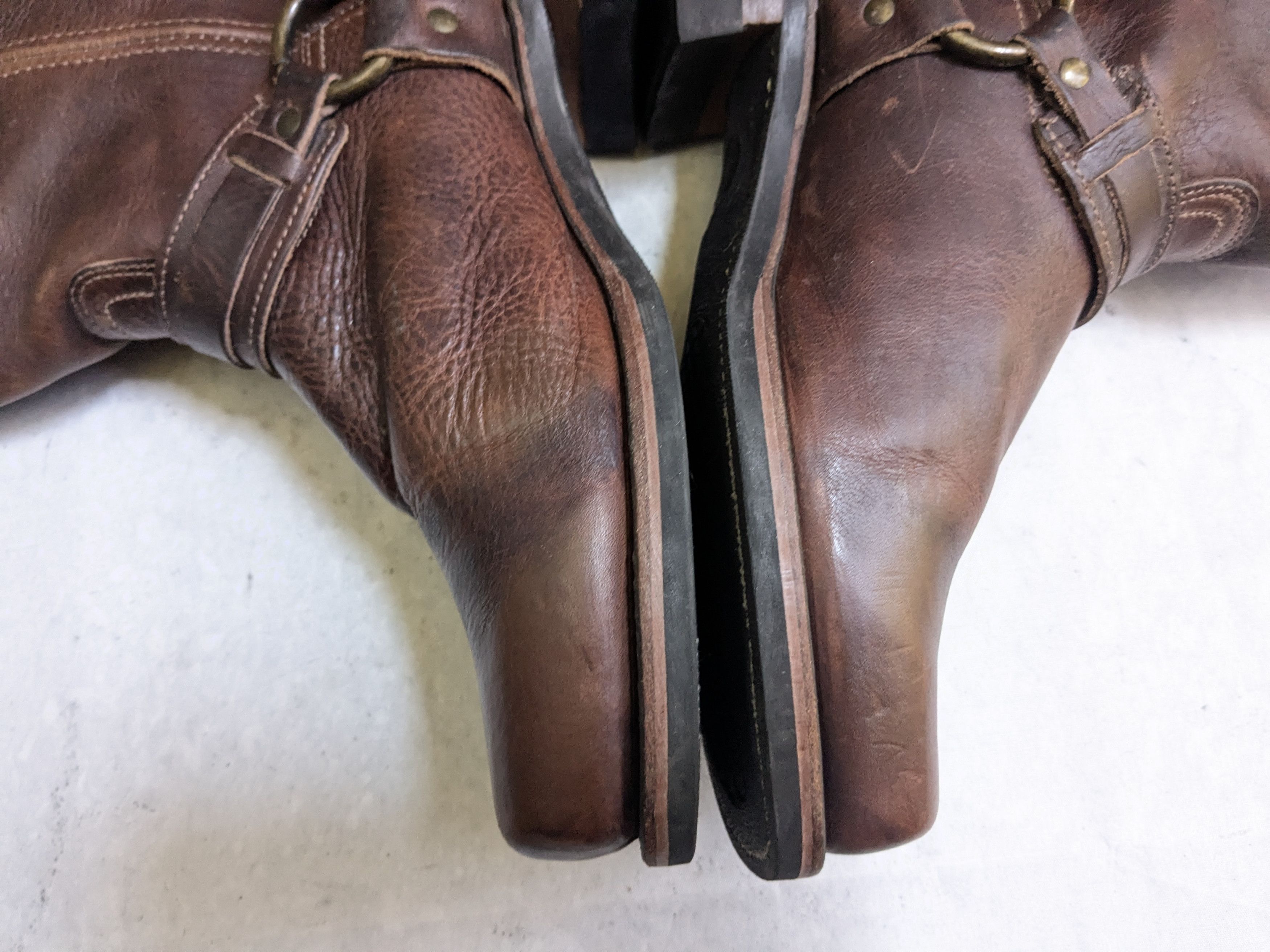 Frye Frye Harness Boots Belted Brown Leather 13 M Strap Size US 13 / EU 46 - 10 Thumbnail