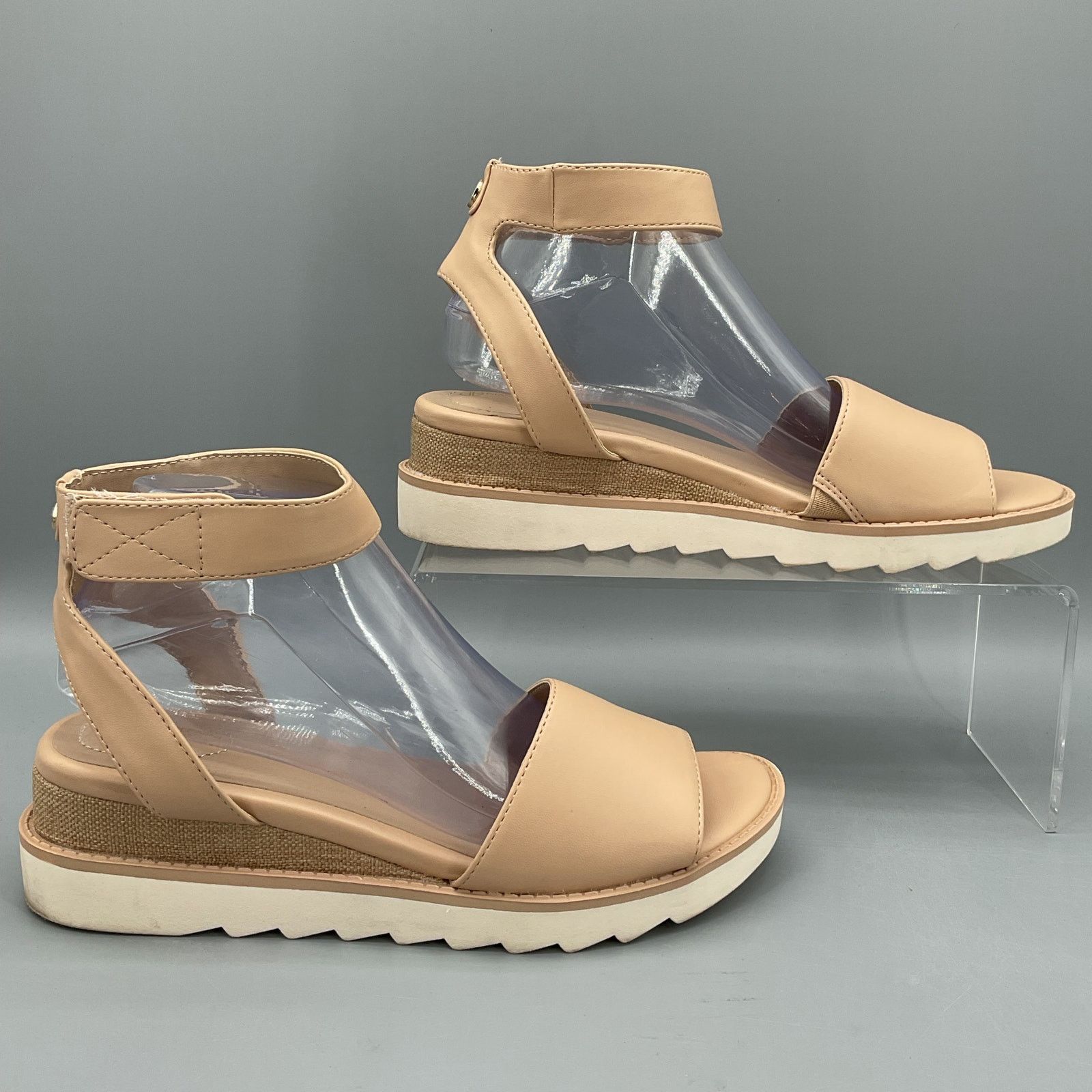 Giani Bernini Giani Bernini Womens Constancia Wedge Sandals Beige Size 8.5 Size US 8.5 / IT 38.5 - 1 Thumbnail