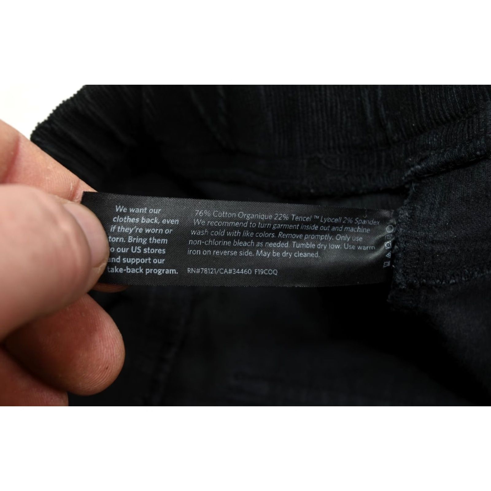 Eileen Fisher Eileen Fisher Corduroy Pants Womens Small Black Pull-On Skinny Fit Stretch Casual Pants Junior? No, keep as Women Size 28" / US 6 / IT 42 - 6 Thumbnail
